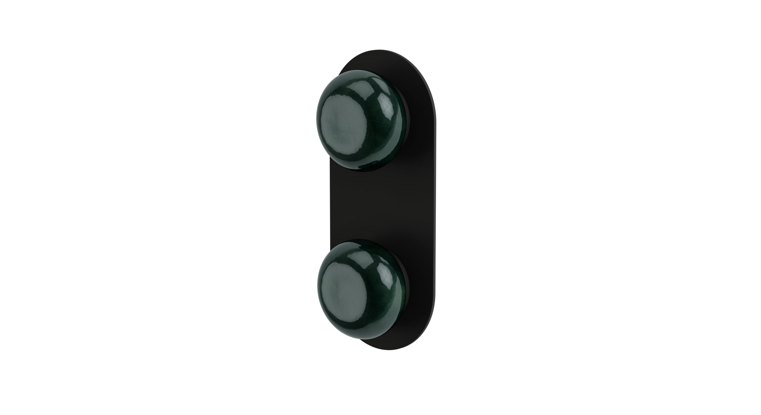 Foundry Two Handle Wall Mount Shower Trim with Pebble Ceramic Knob Handles in Matte Black