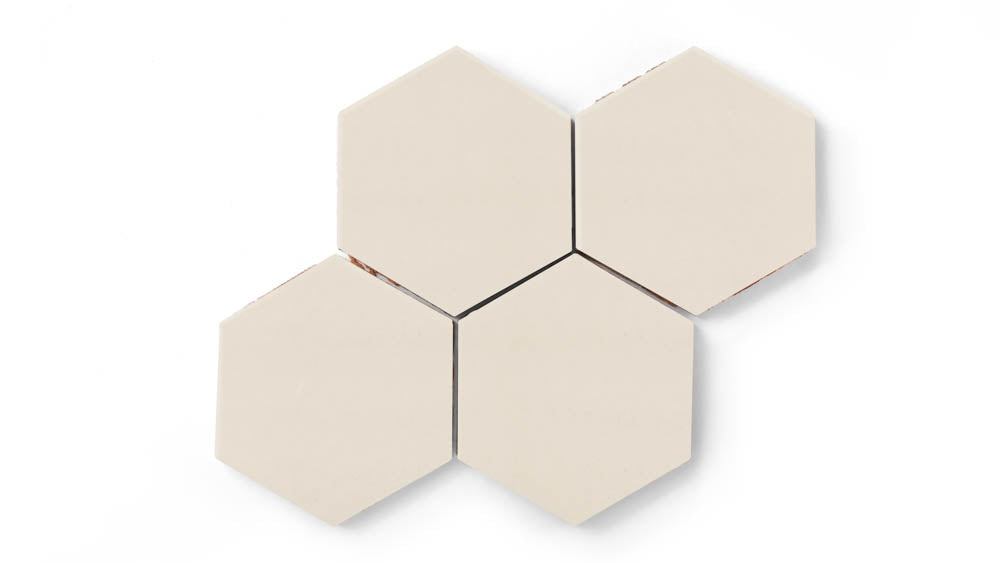 6" Hexagon Original Ceramic Tile in Ivory Matte