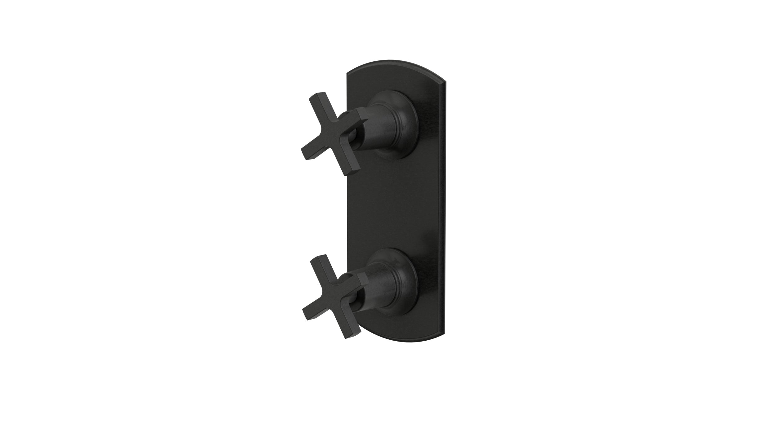 Emerson Two Handle Wall Mount Shower Trim with Classic Cross Handles in Blackened Nickel