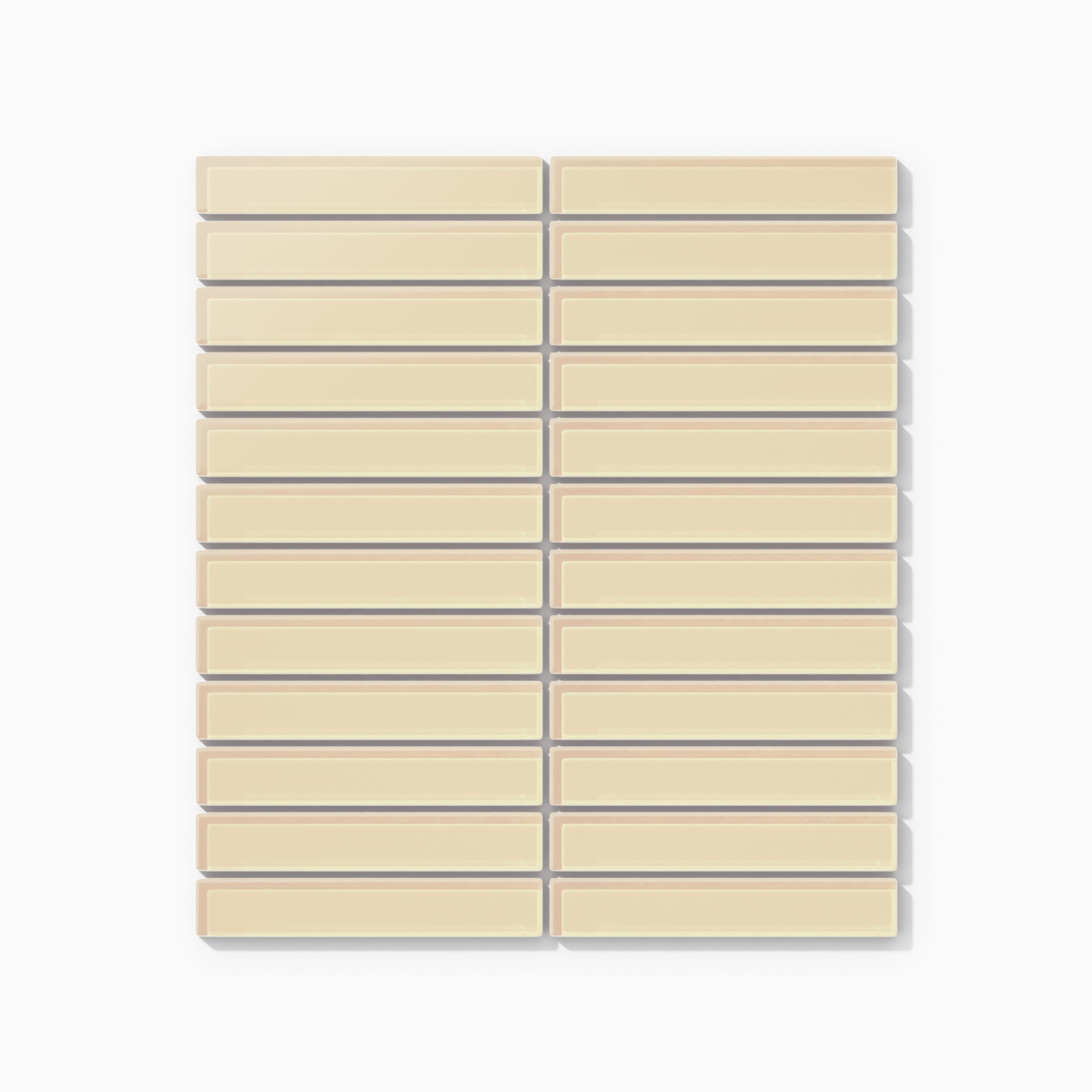 1x6 Straight Set Sheeted Glass Mosaic Tile in Chickadee Matte