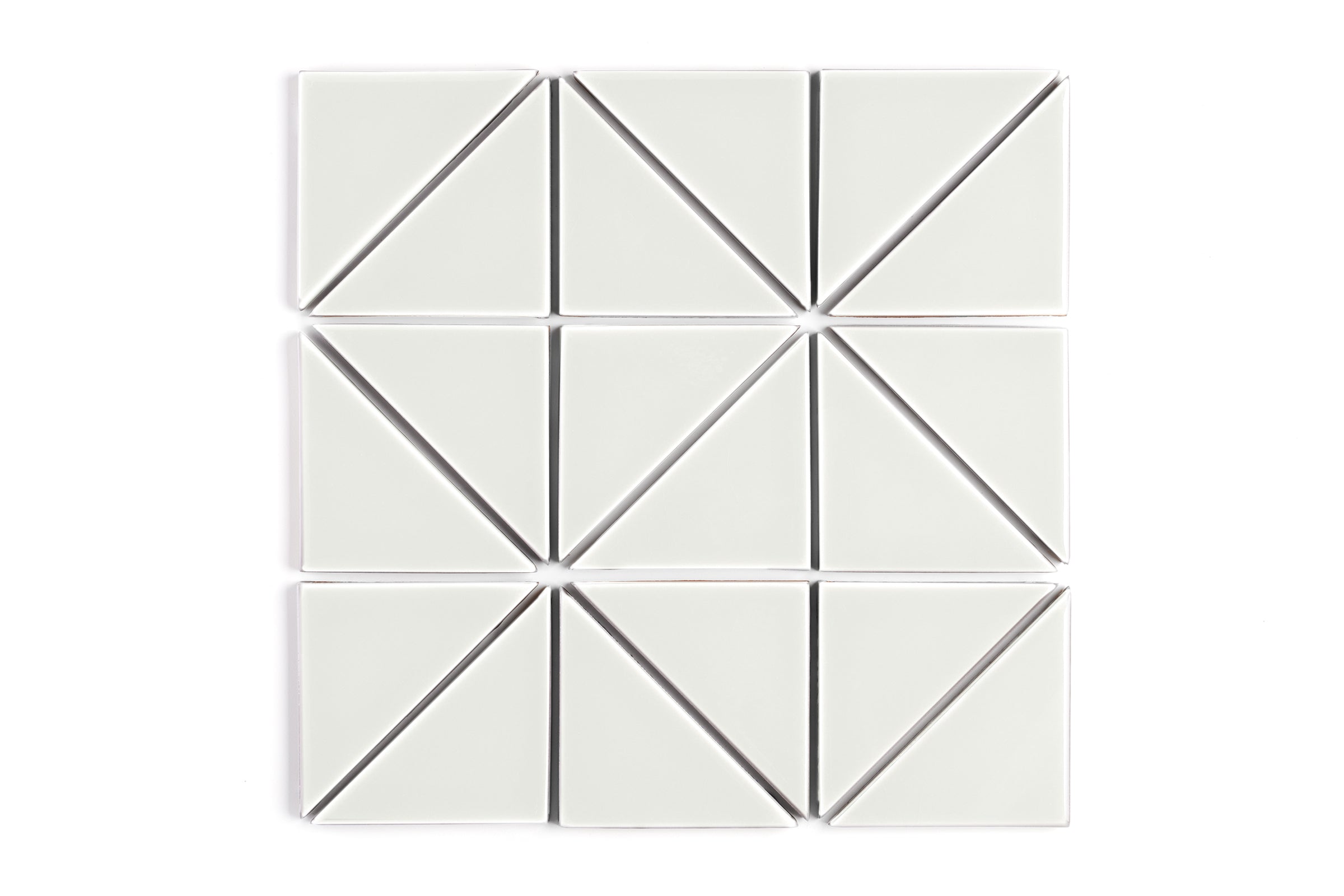 4" Triangle Original Ceramic Tile in Limewash Gloss