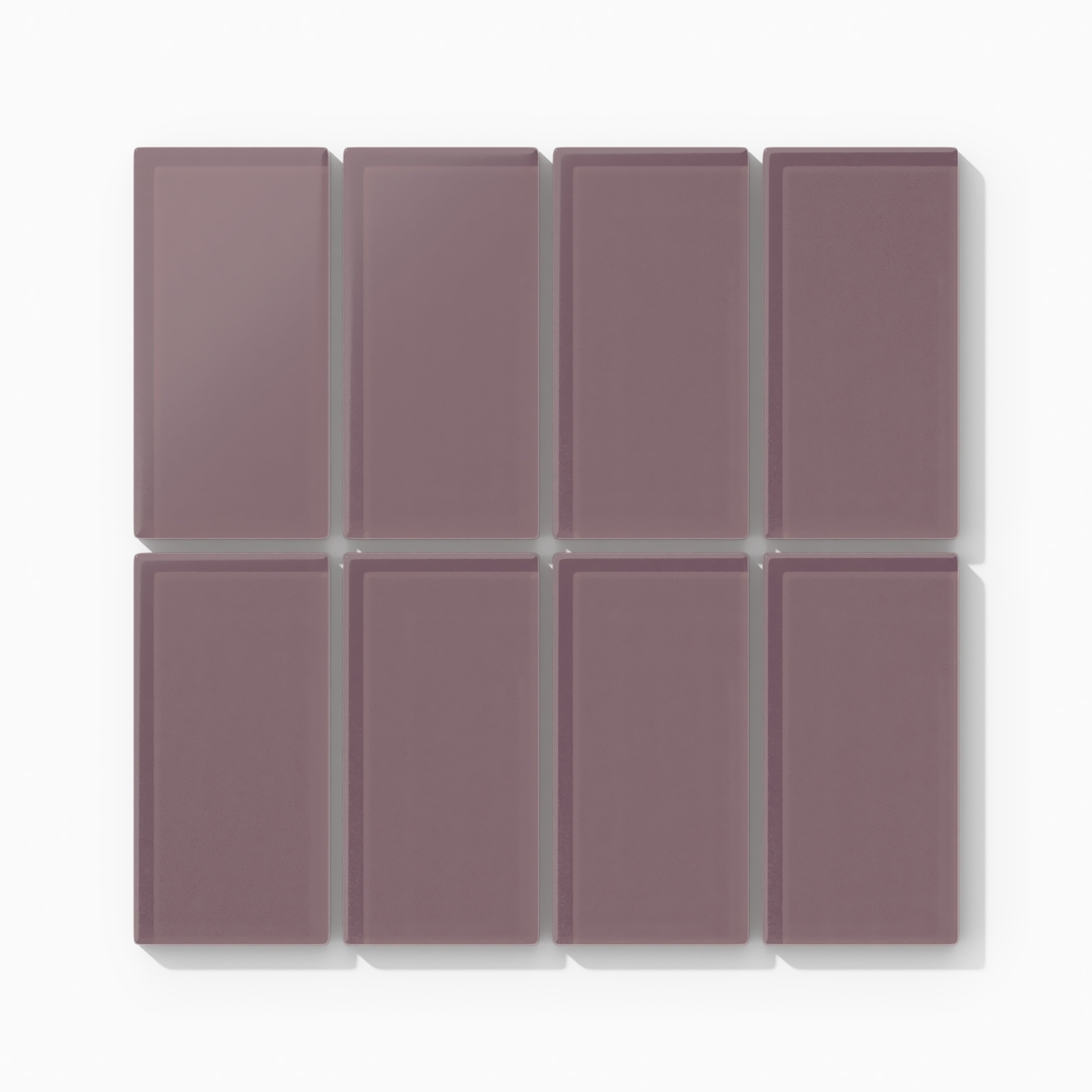 2x4 Straight Set Sheeted Glass Mosaic Tile in Crane Matte