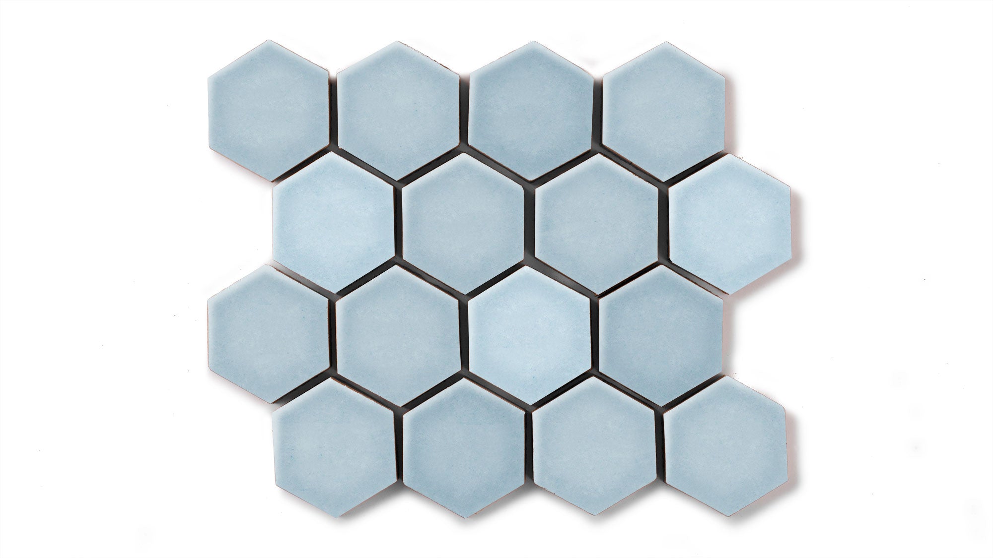 2" Hexagon Sheeted Original Ceramic Mosaic Tile in Crater Lake Gloss