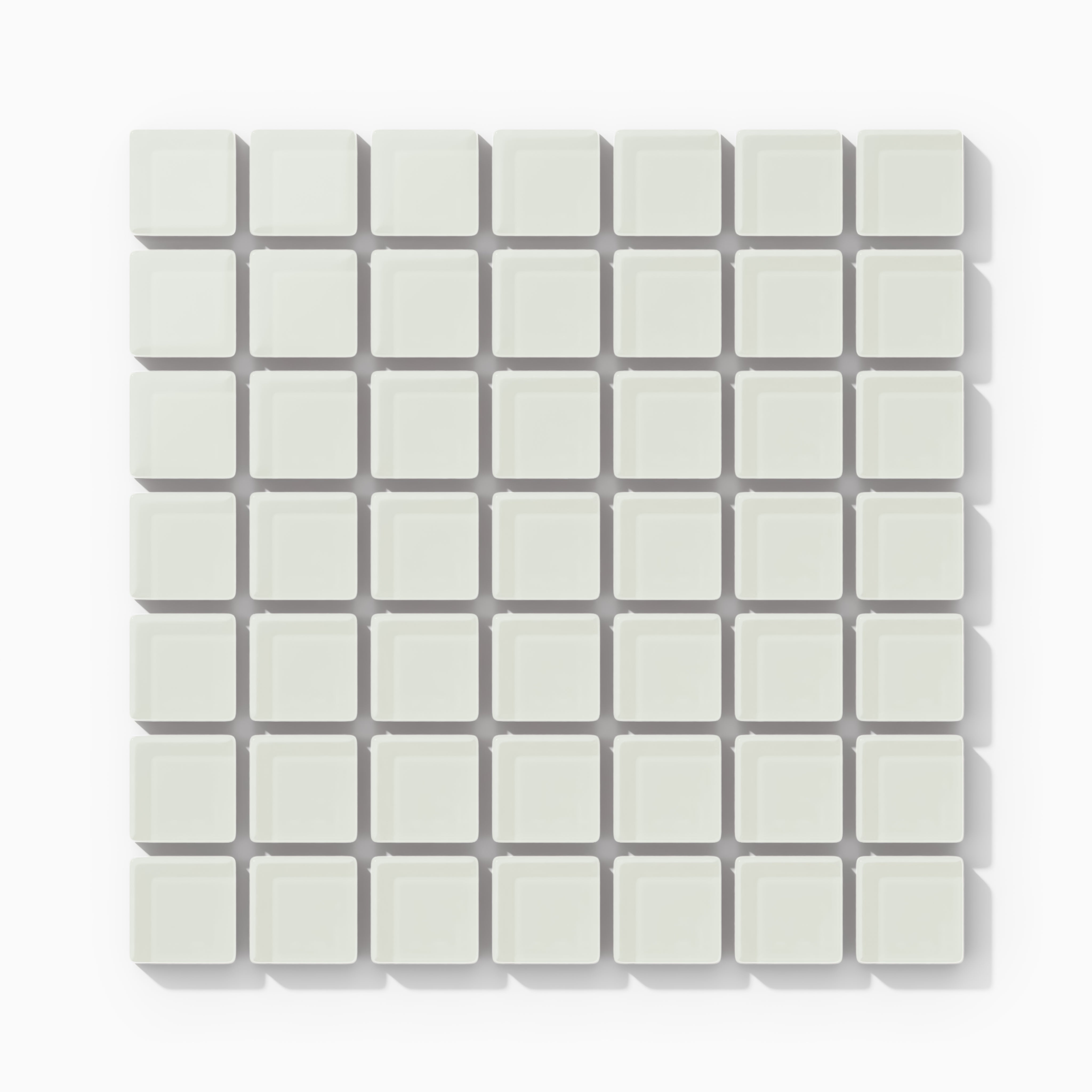 1x1 Straight Set Sheeted Glass Mosaic Tile in Flycatcher Matte