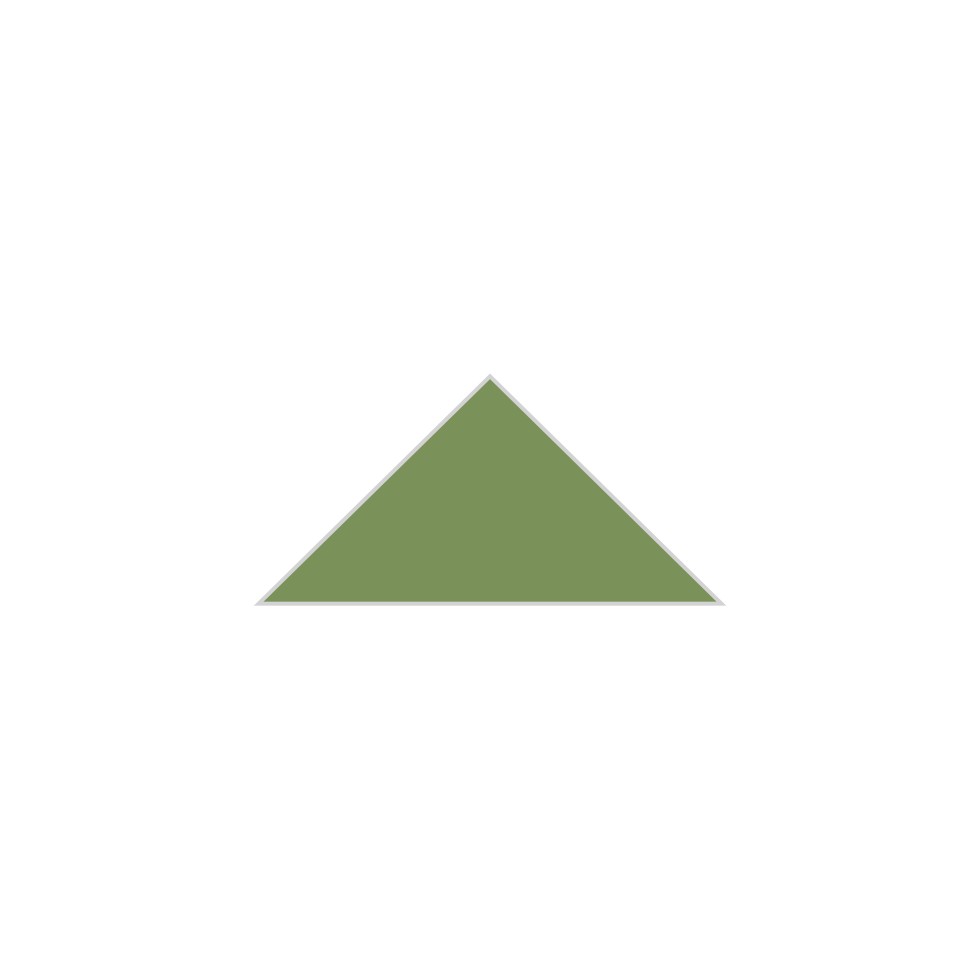 4" Triangle Original Ceramic Tile in Kelp Matte