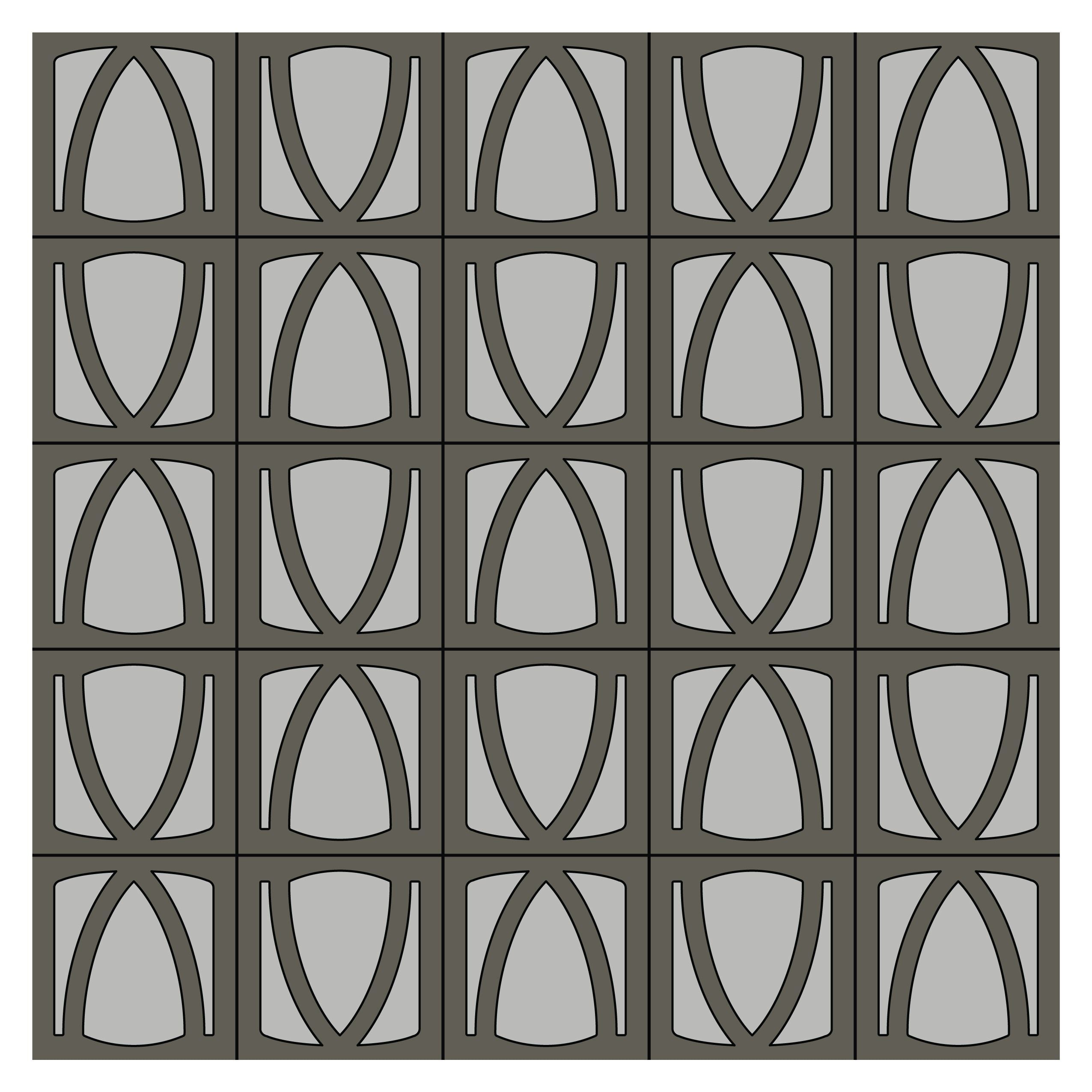 8x8 Handpainted Tile Los Angeles in Grey Motif