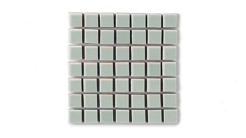 1x1 Straight Set Sheeted Original Ceramic Mosaic Tile in Overcast Gloss