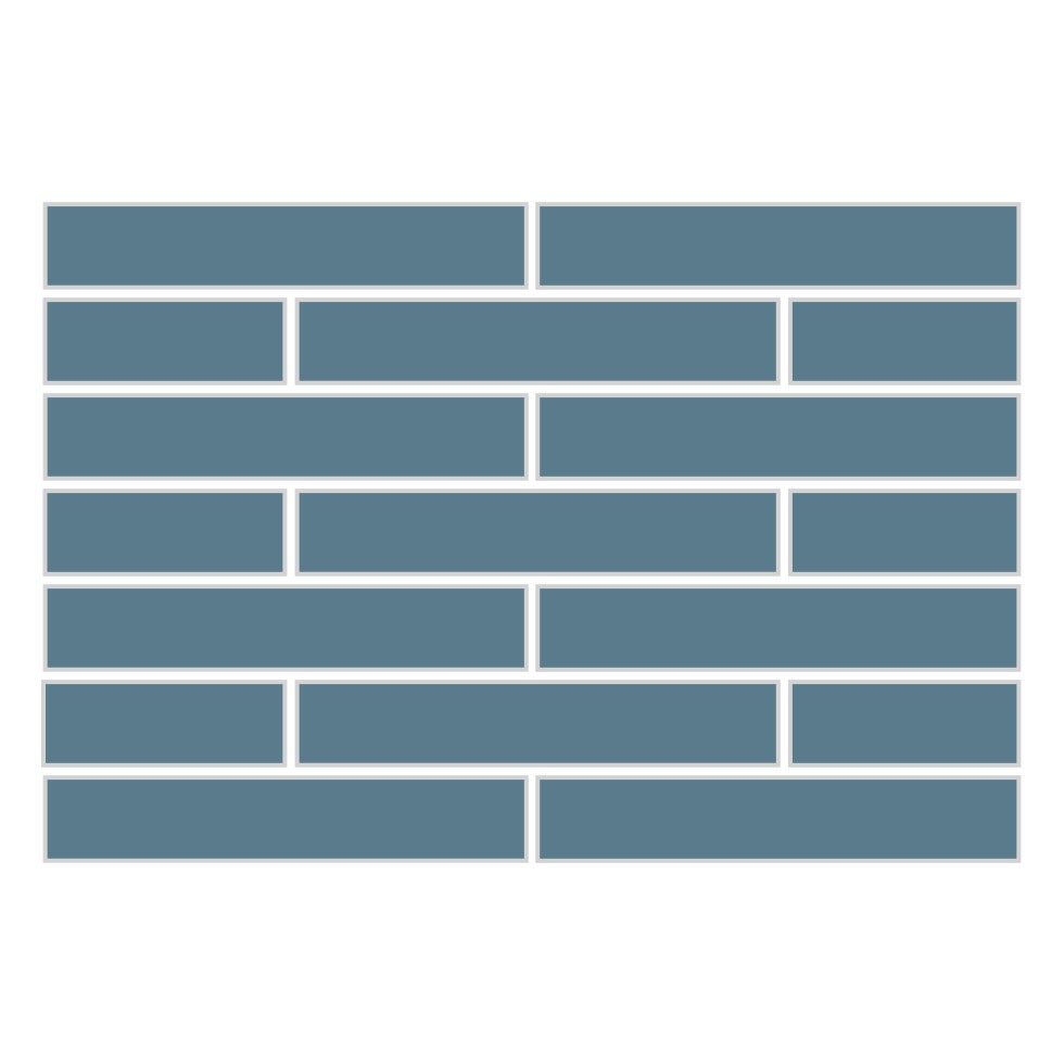 1x6 Half Offset Sheeted Original Ceramic Mosaic Tile in Nautical Matte