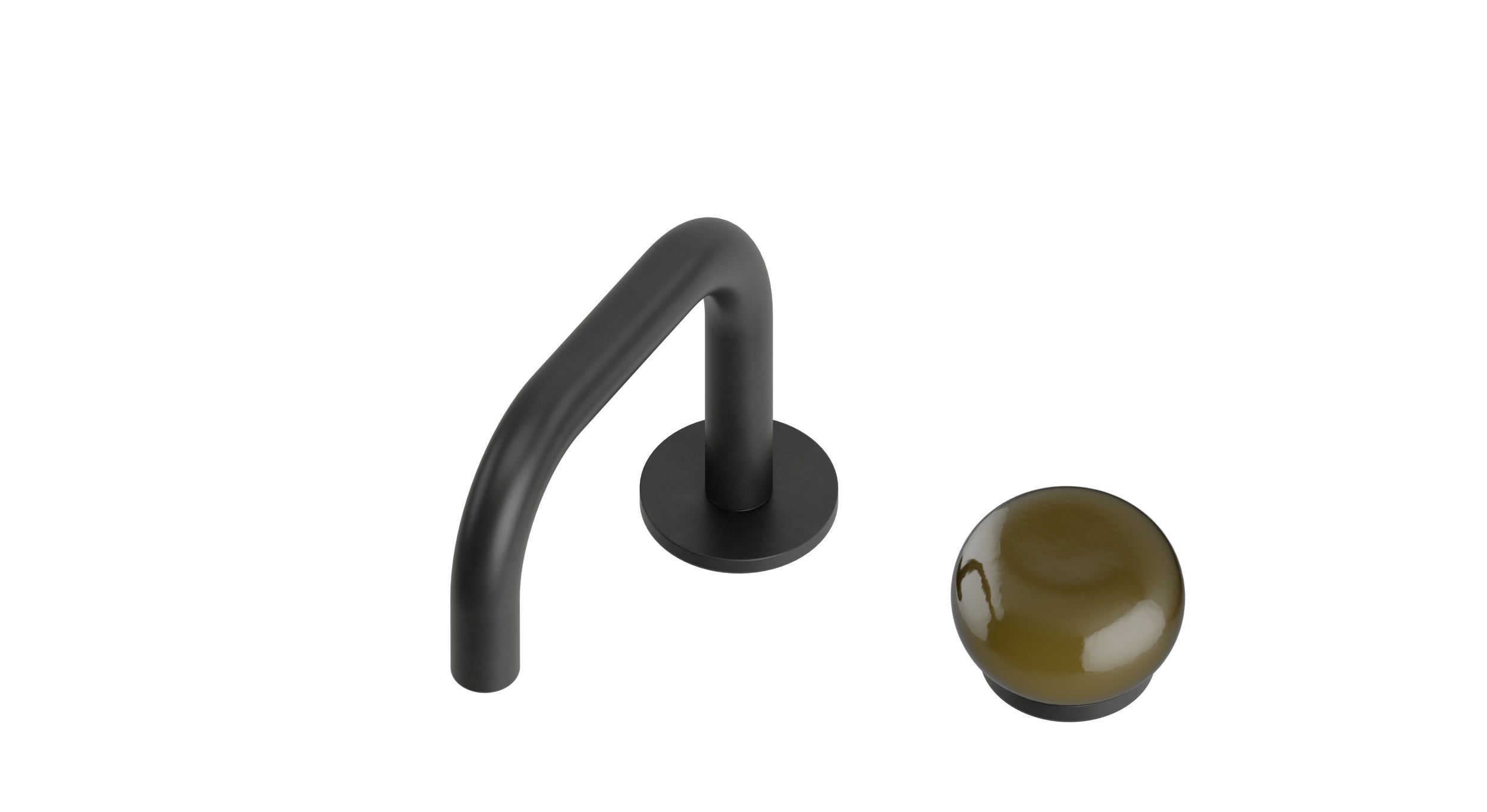 Foundry One Handle Deck Mount Squaretop Lavatory Faucet with Pebble Ceramic Knob Handle in Oil Rubbed Bronze