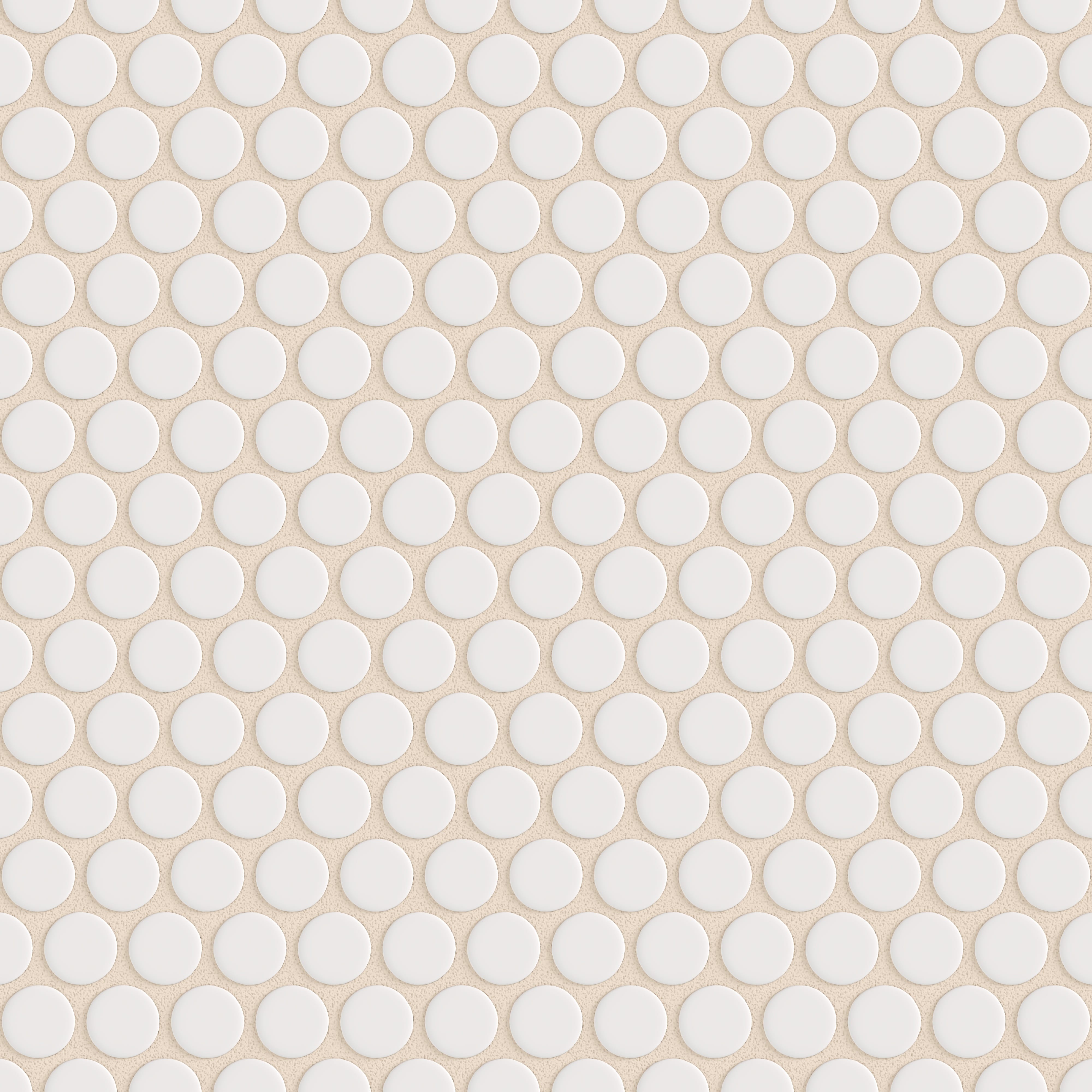 Penny Round Sheeted Original Ceramic Mosaic Tile in Frost Matte