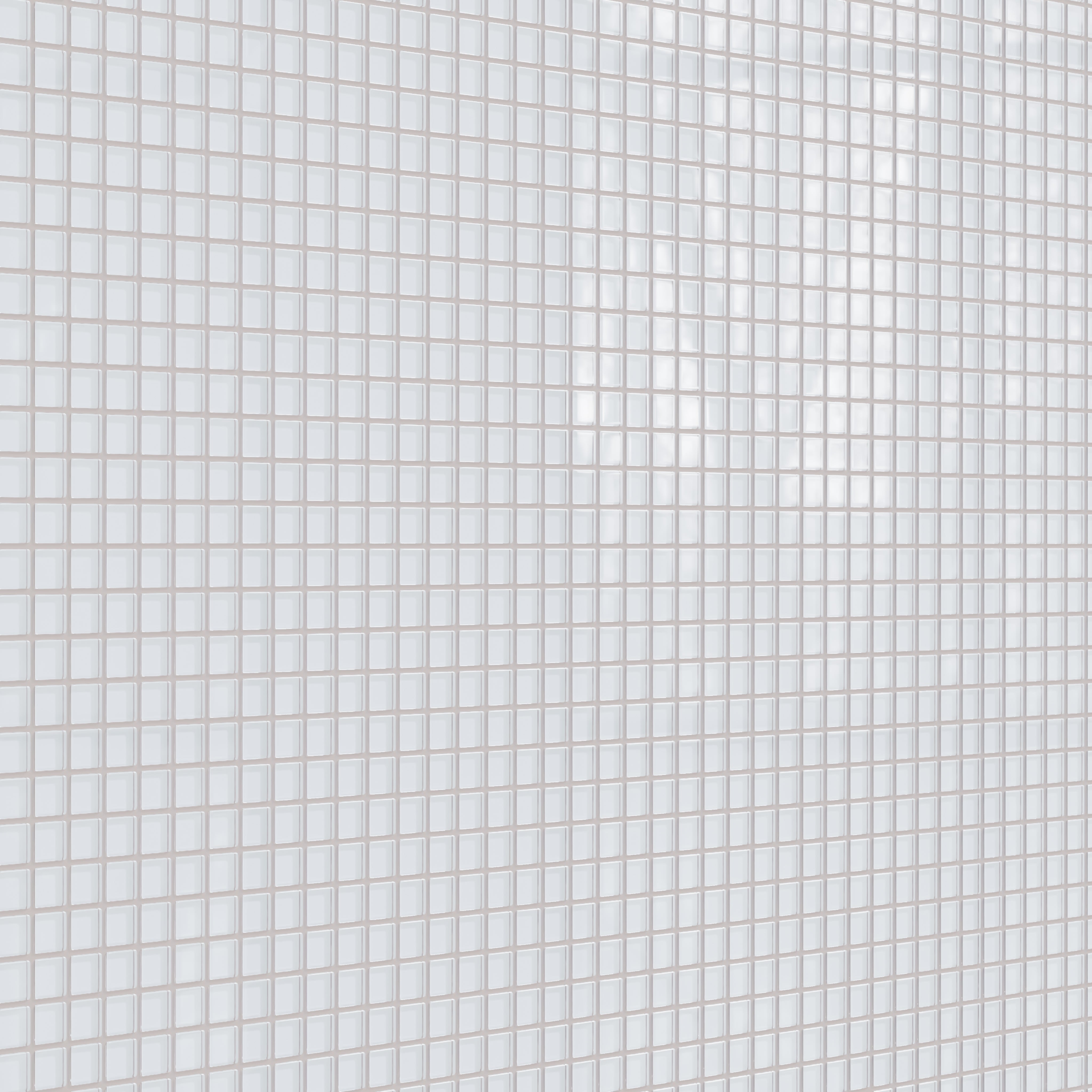 1x1 Straight Set Sheeted Glass Mosaic Tile in Snowy Owl Gloss