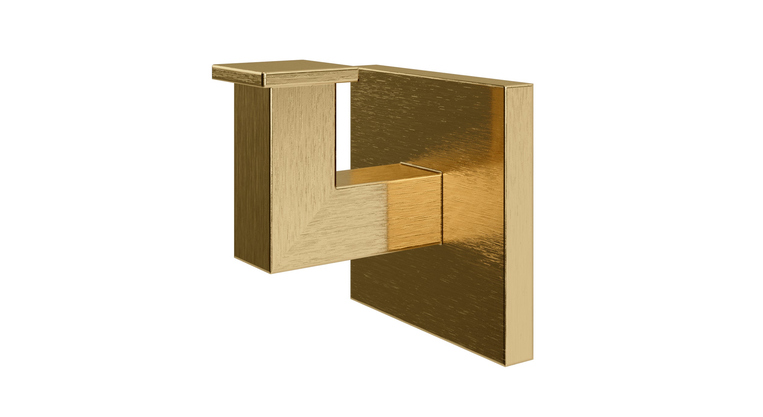 Flatiron Square Robe Hook in Satin Brass