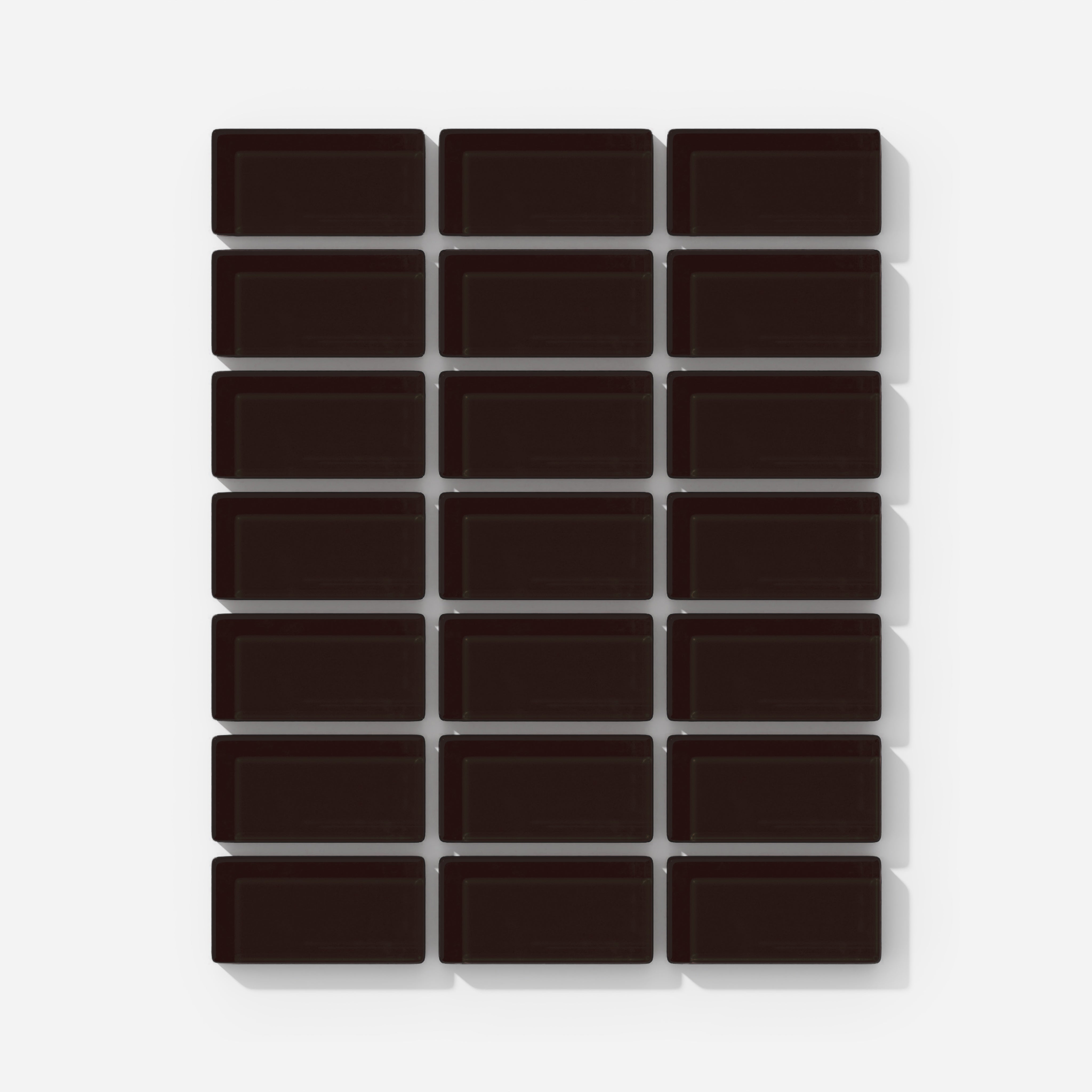 1x2 Straight Set Sheeted Glass Mosaic Tile in Nighthawk Gloss