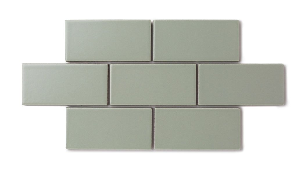 3x9 Natural Press Ceramic Tile in Terre Verte Matte