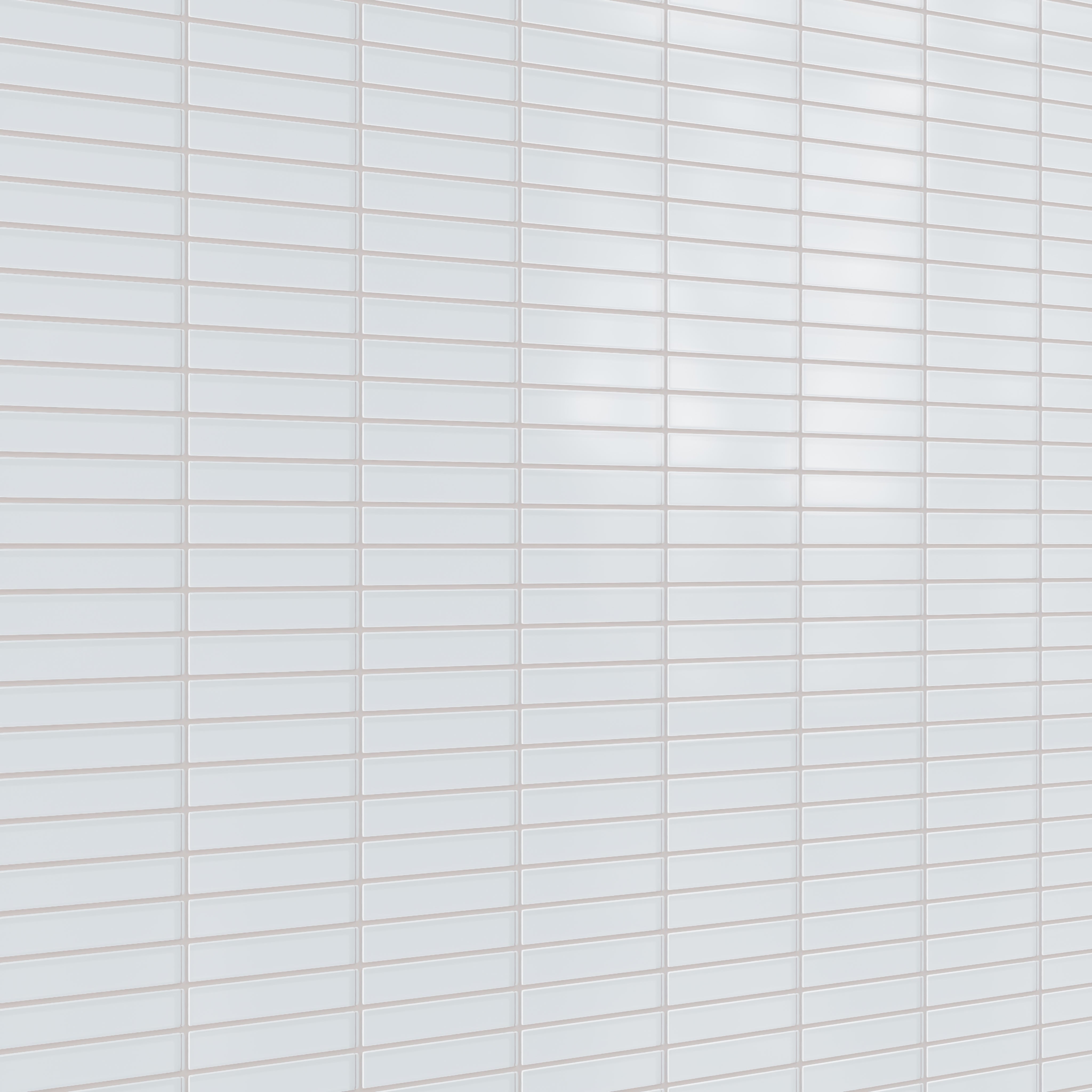 1x6 Straight Set Sheeted Glass Mosaic Tile in Snowy Owl Matte