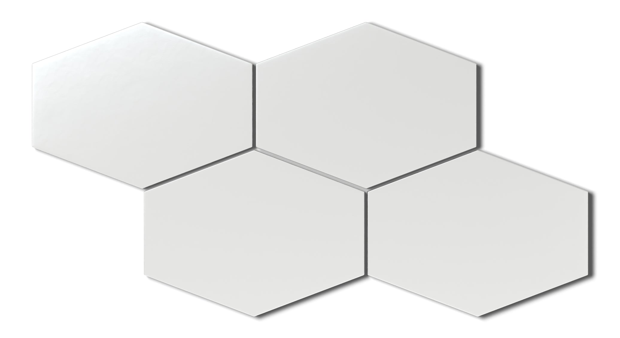 Elongated Hexagon Natural Press Ceramic Tile in Zinc Matte