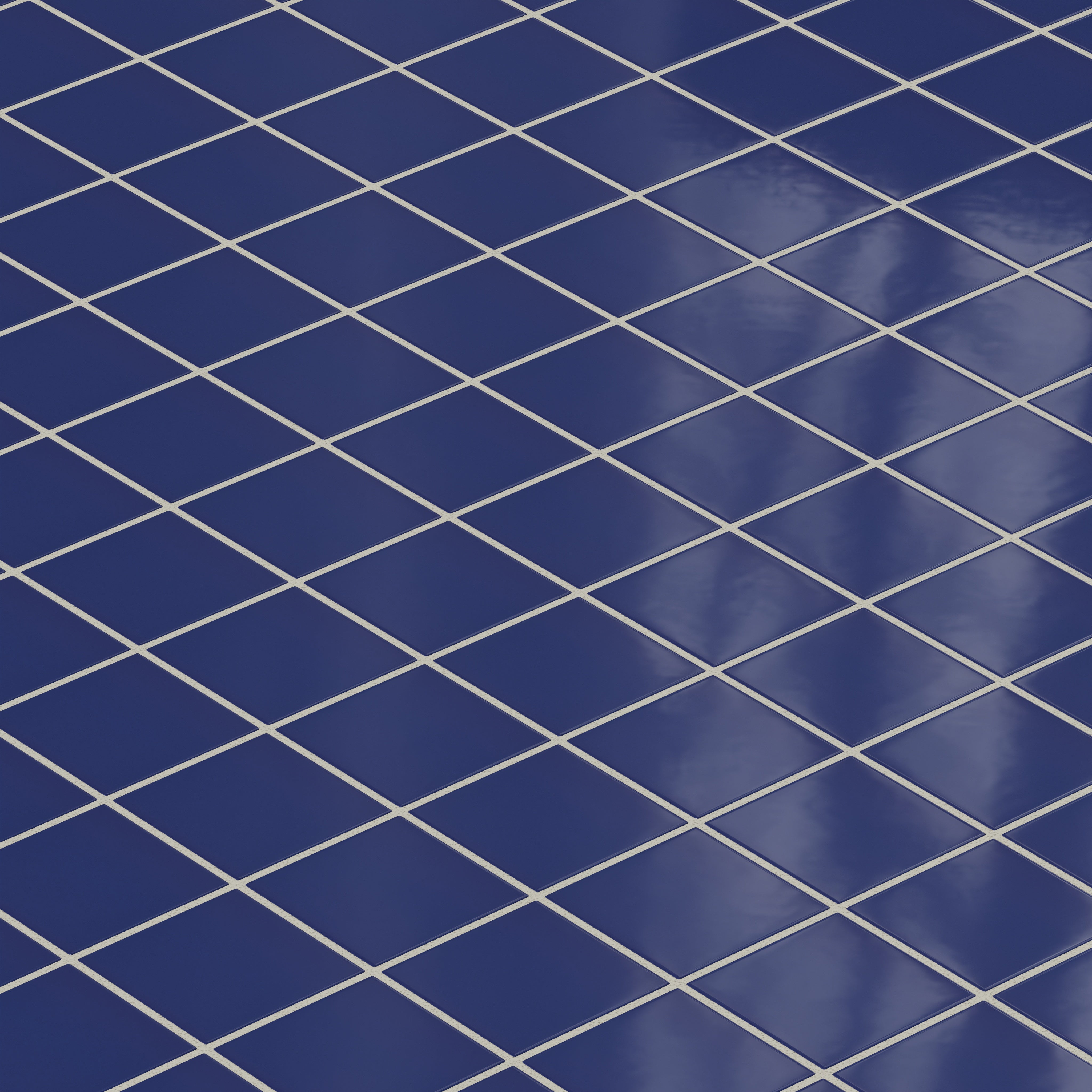 3x3 Straight Set Sheeted Natural Press Ceramic Mosaic Tile in Ultramarine Gloss