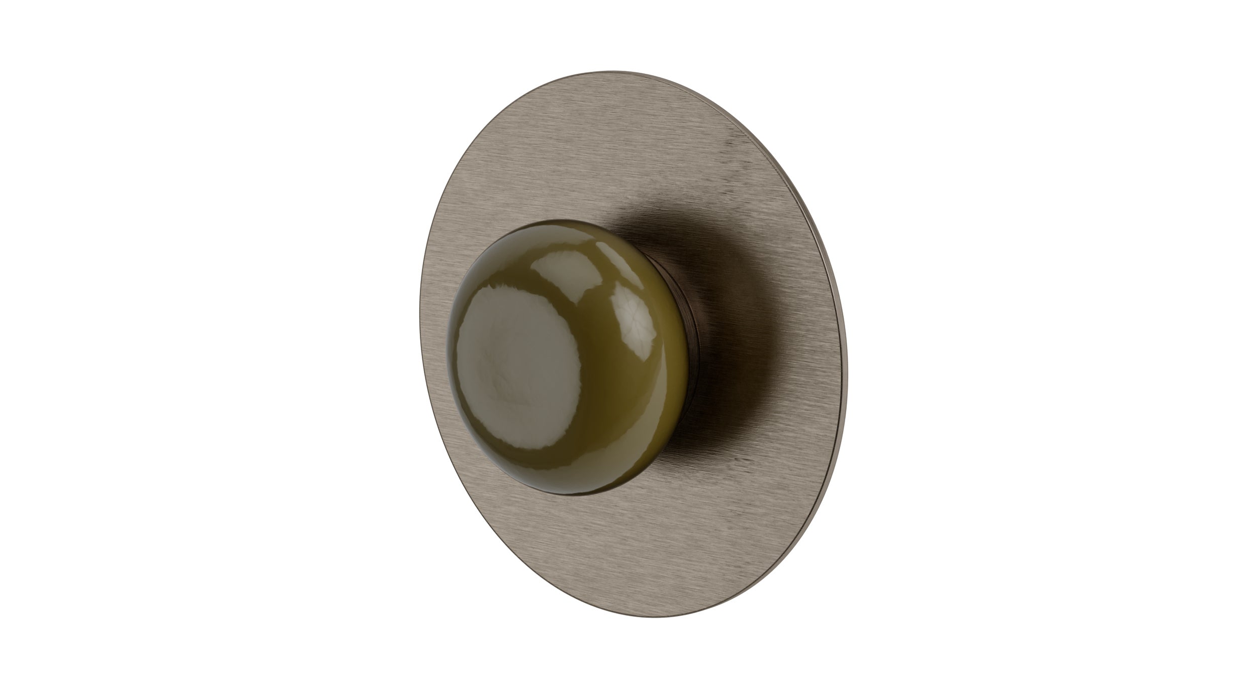 Foundry One Handle Wall Mount Shower Trim with Pebble Ceramic Knob Handle in Antique Nickel