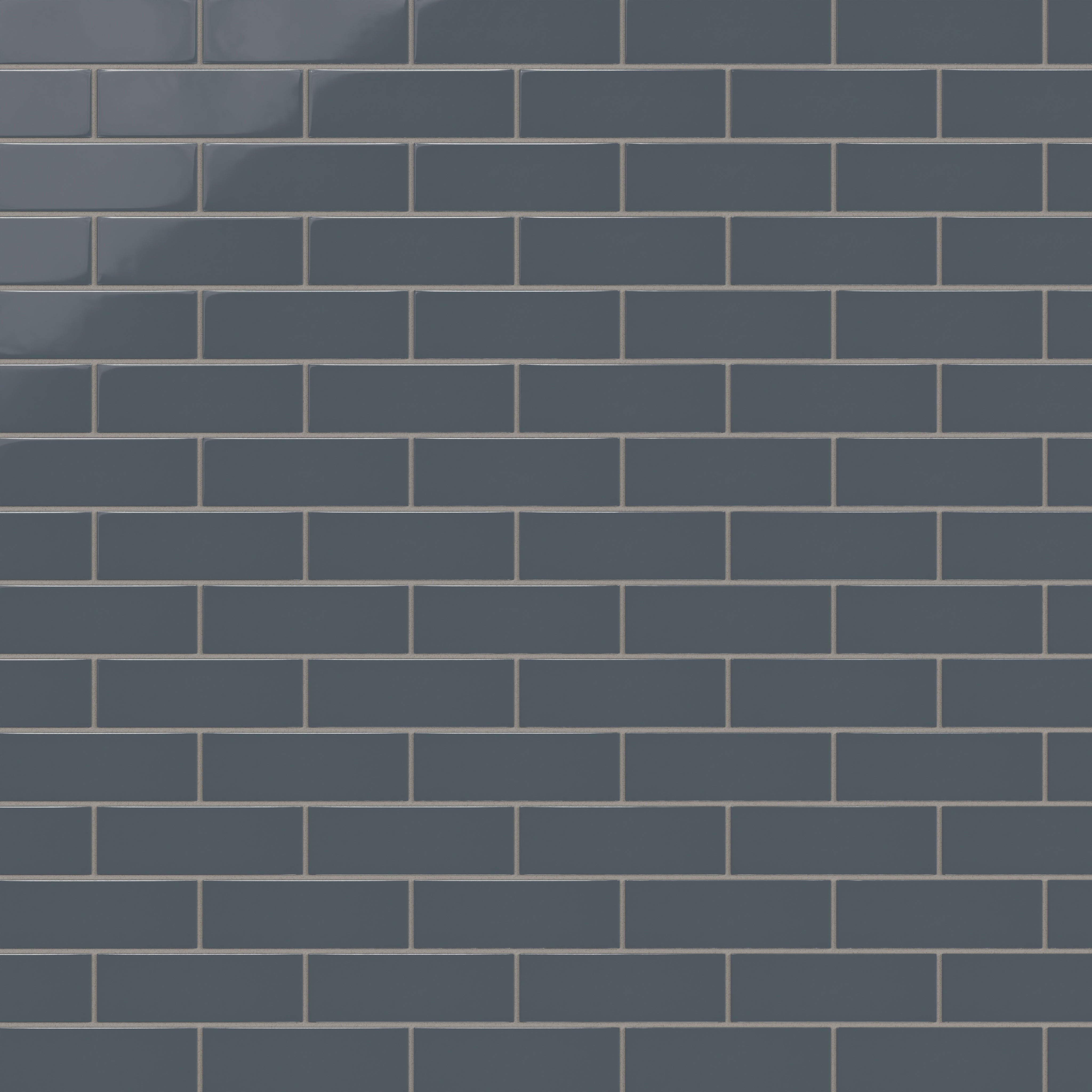 2x6 Natural Press Ceramic Tile in Indigo Gloss