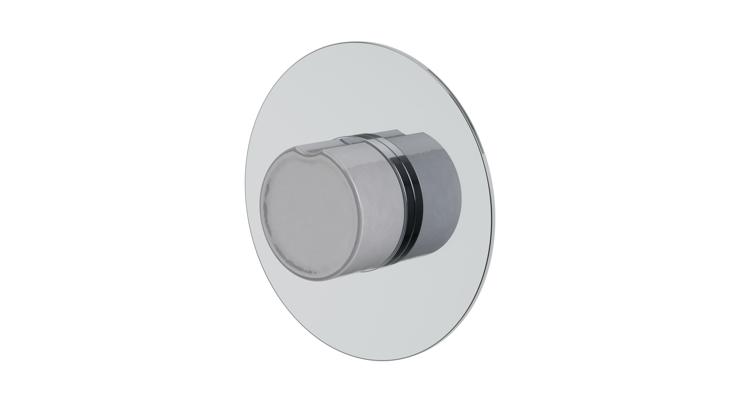 Foundry One Handle Wall Mount Shower Trim with Groove Ceramic Knob Handle in Polished Chrome