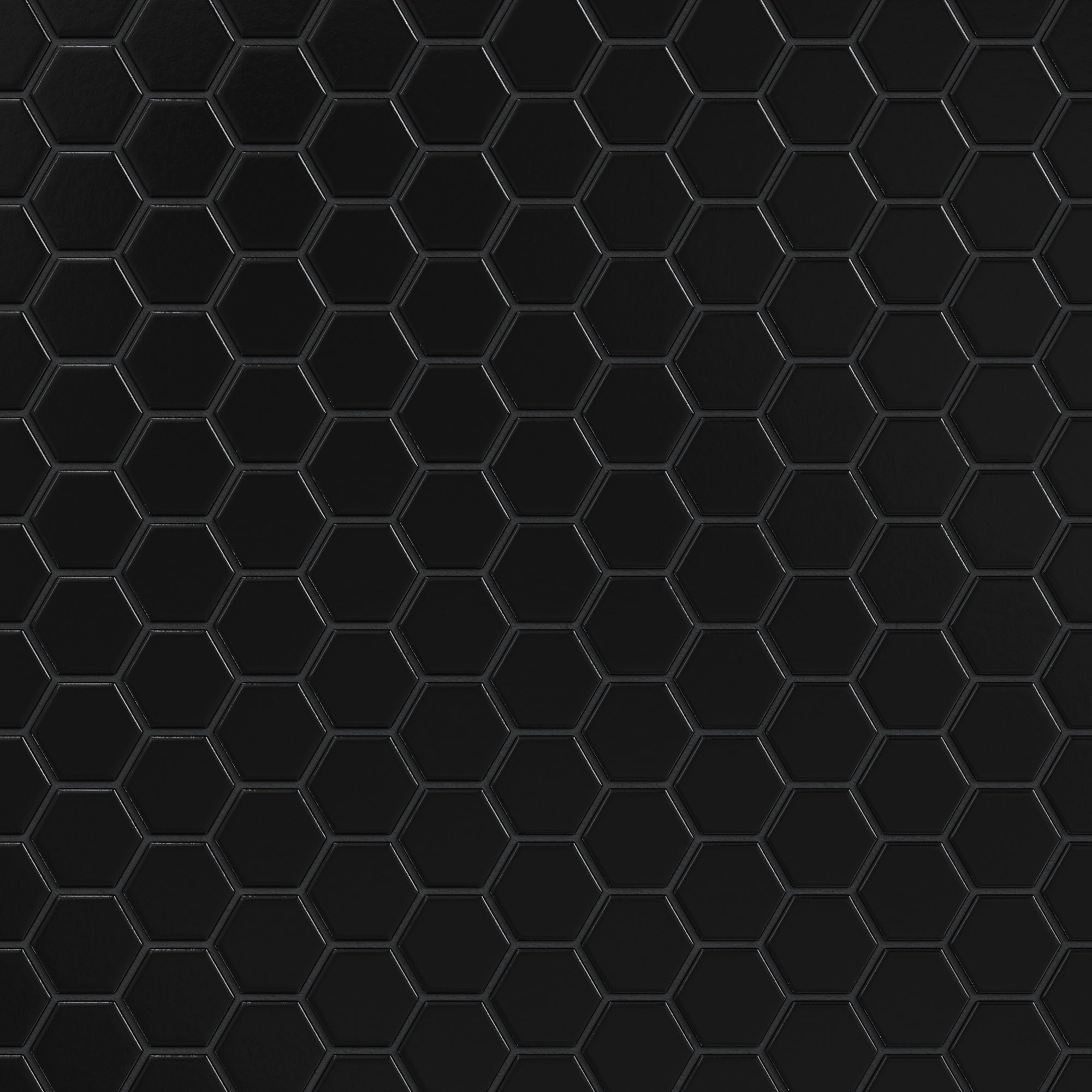 1" Hexagon Sheeted Original Ceramic Mosaic Tile in Raven Gloss