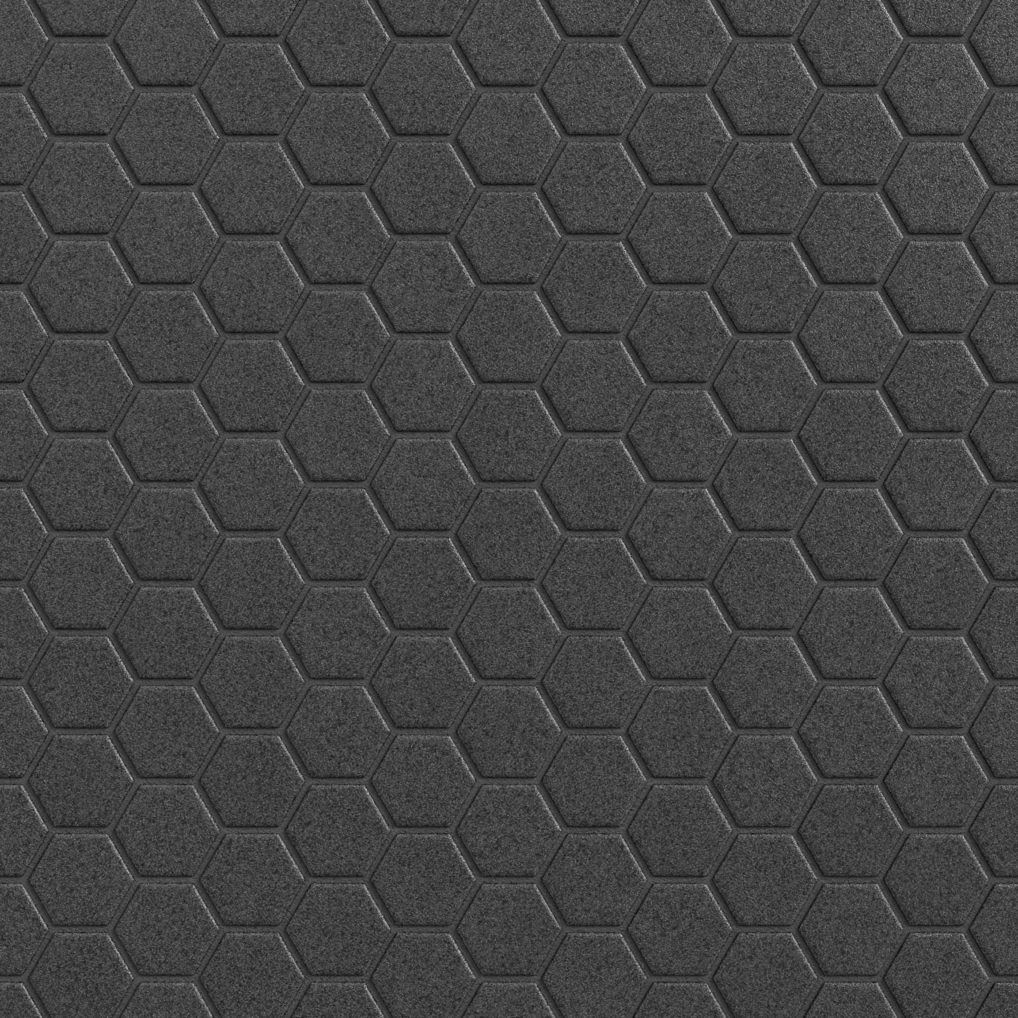 1" Hexagon Sheeted Original Ceramic Mosaic Tile in Graphite
