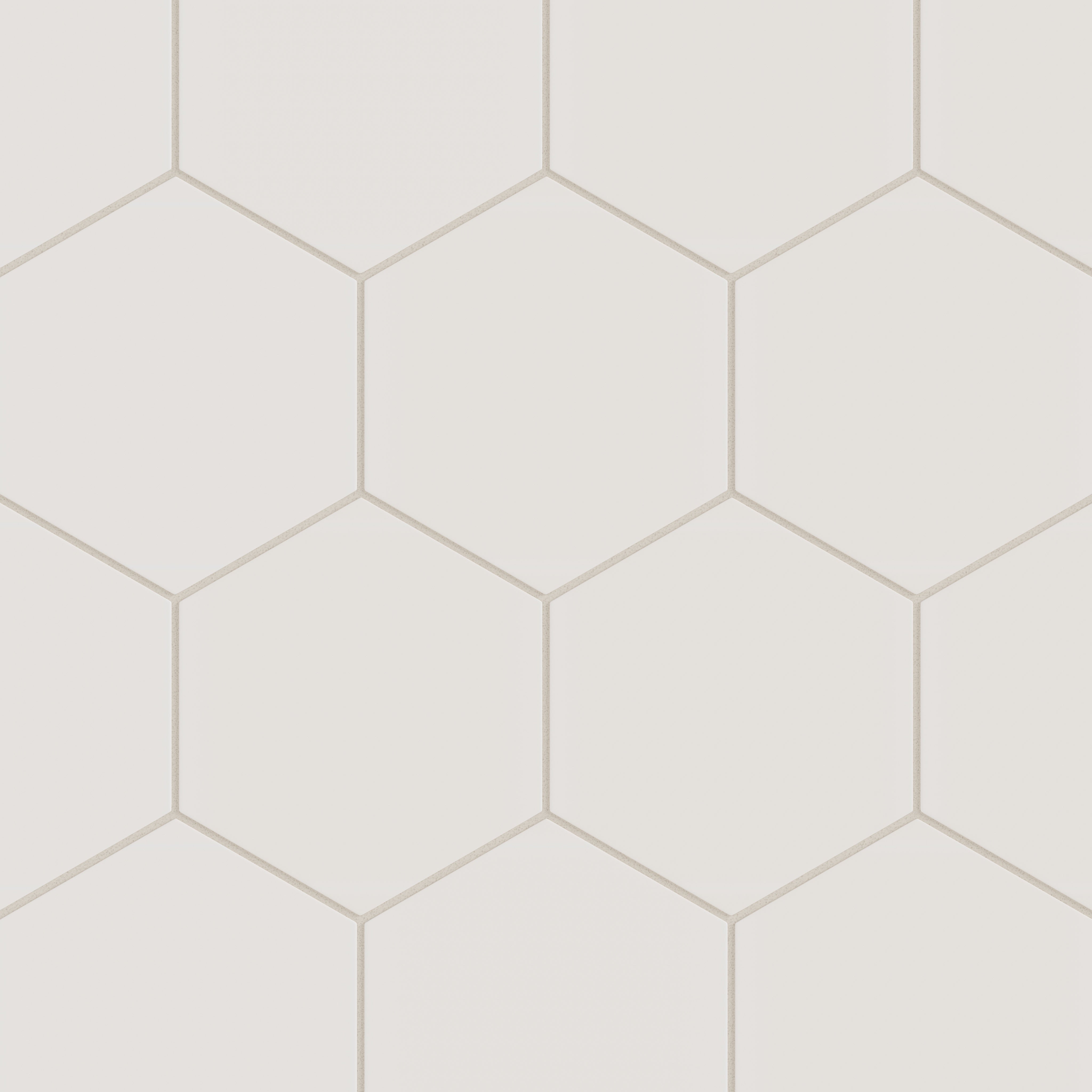 8" Hexagon Natural Press Ceramic Tile in Pearl Matte
