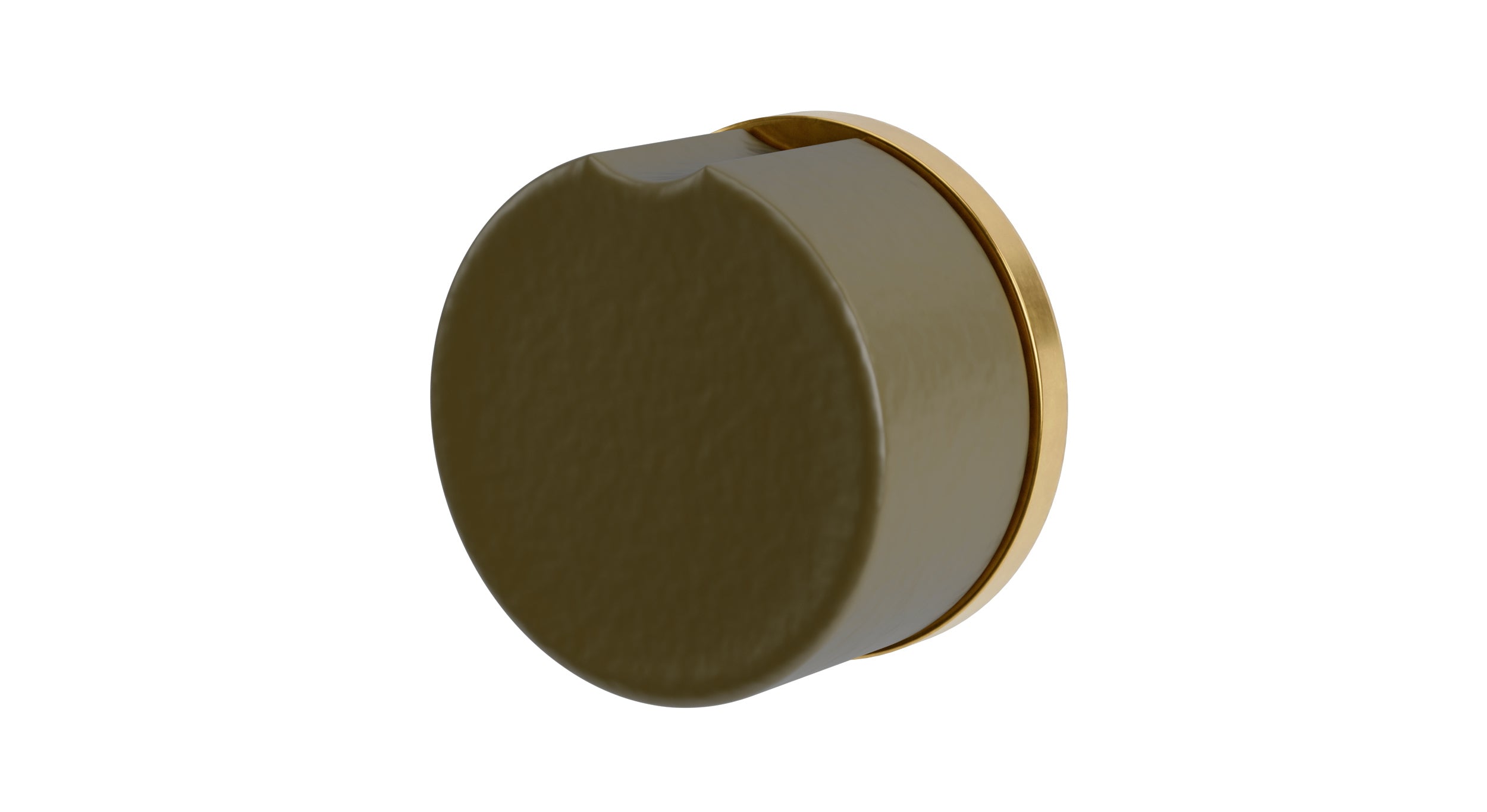 Foundry One Handle Wall Mount Diverter/Volume Control Shower Trim with Groove Ceramic Knob Handle in French Brass