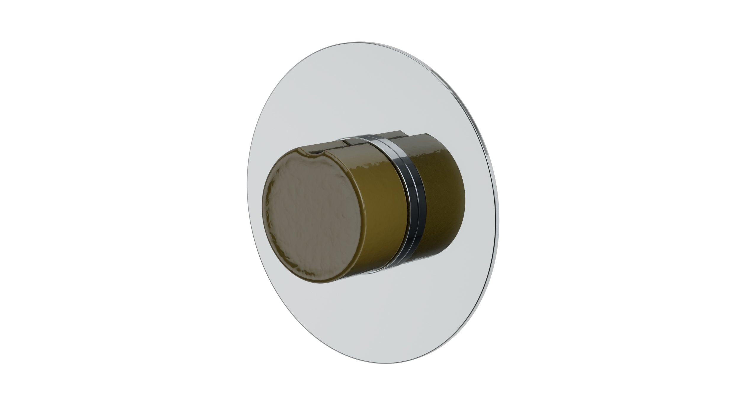 Foundry One Handle Wall Mount Shower Trim with Groove Ceramic Knob Handle in Polished Chrome