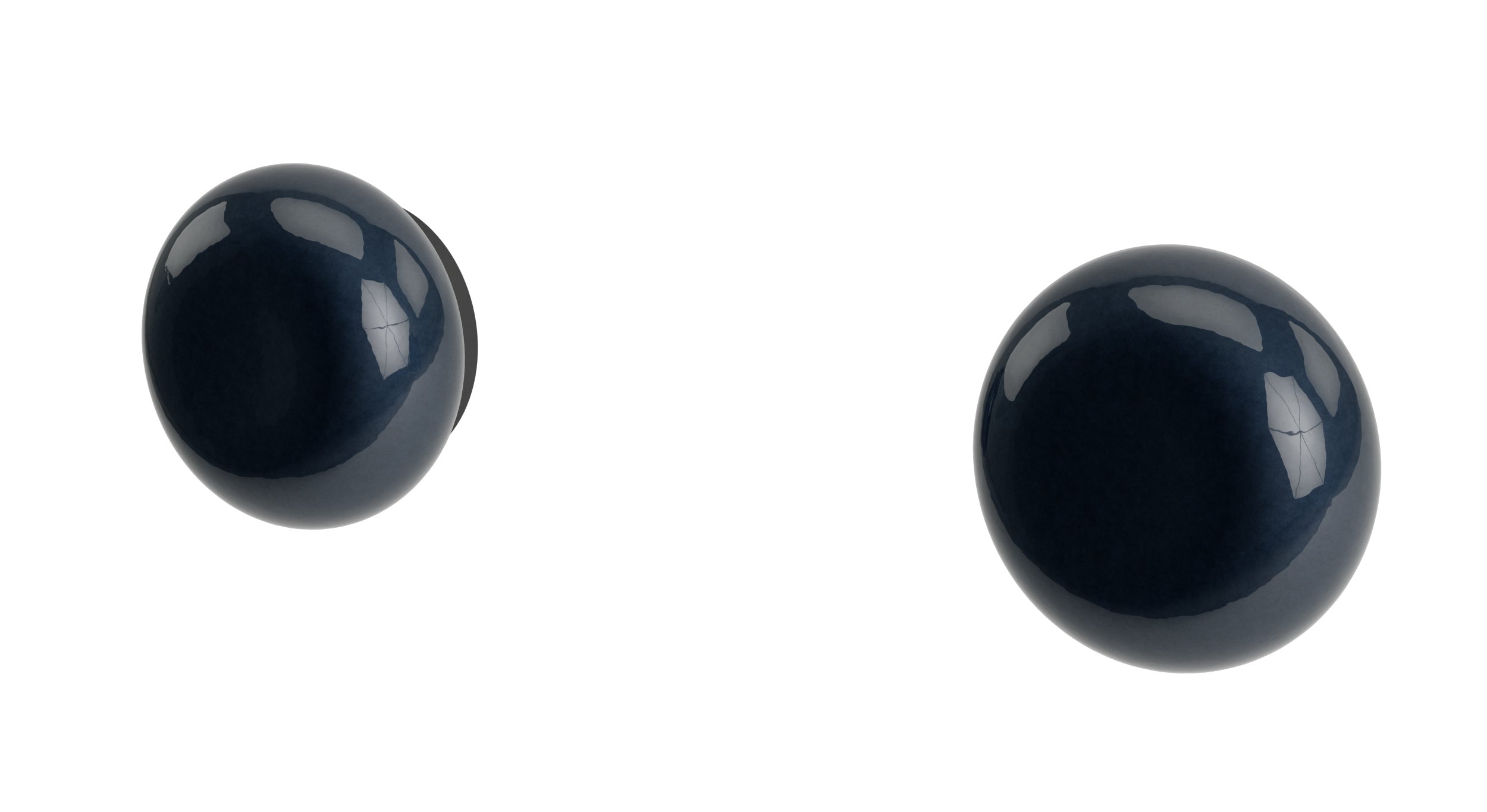 Foundry Two Handle Wall Mount Bath Trim with Pebble Ceramic Knob Handles in Matte Black