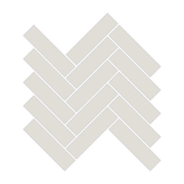 1x4 Herringbone Sheeted Glass Mosaic Tile in Dove Matte