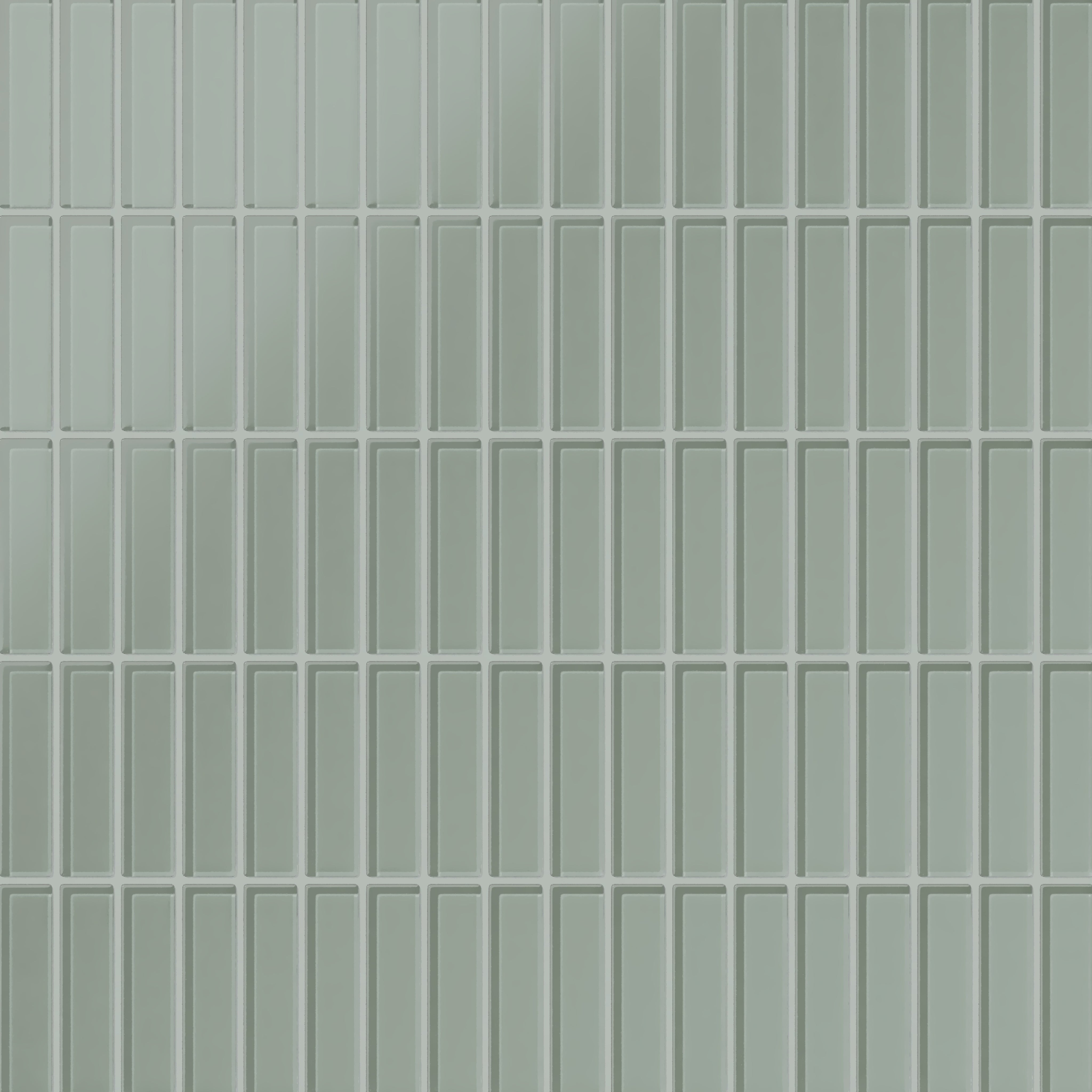 1x4 Straight Set Sheeted Glass Mosaic Tile in Hummingbird Matte