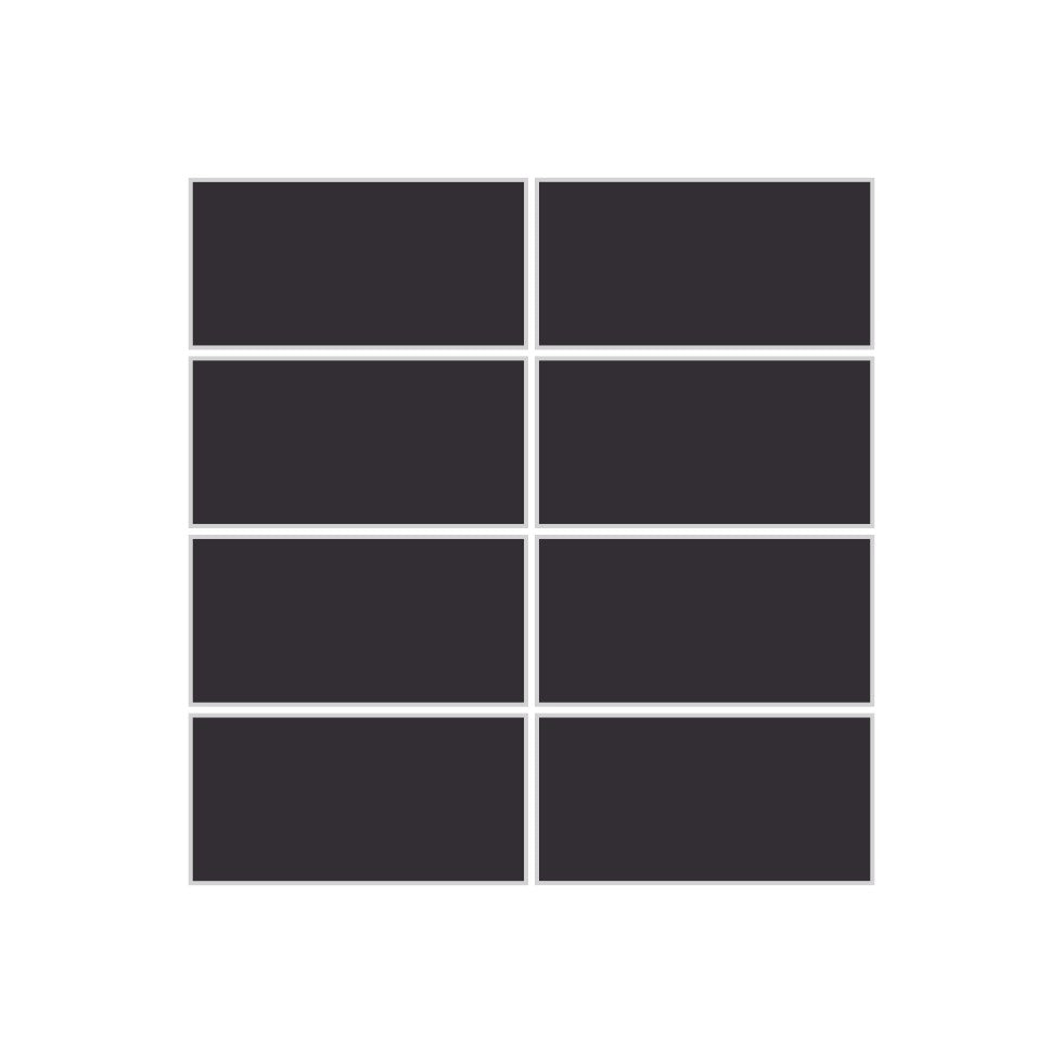 2x4 Straight Set Sheeted Original Ceramic Mosaic Tile in Graphite