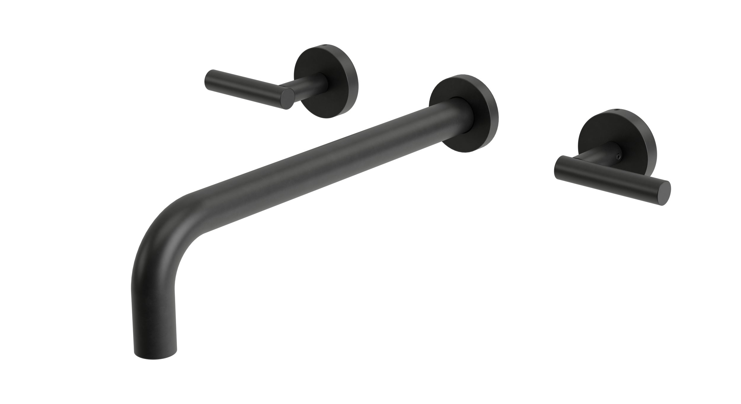 Contour Two Handle Wall Mount 12" Lavatory Faucet with Soft Lever Handles in Oil Rubbed Bronze