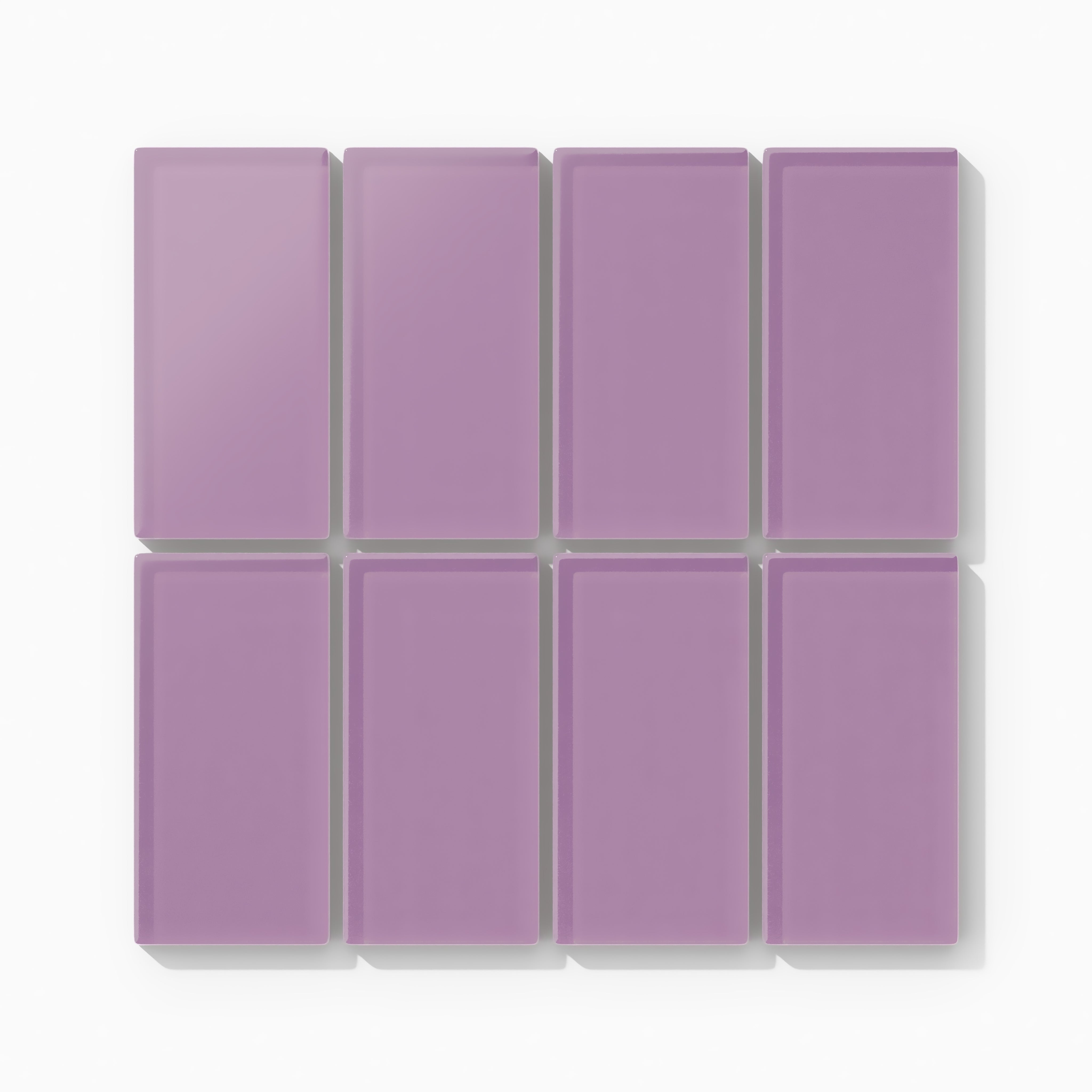 2x4 Straight Set Sheeted Glass Mosaic Tile in Waxbill Matte