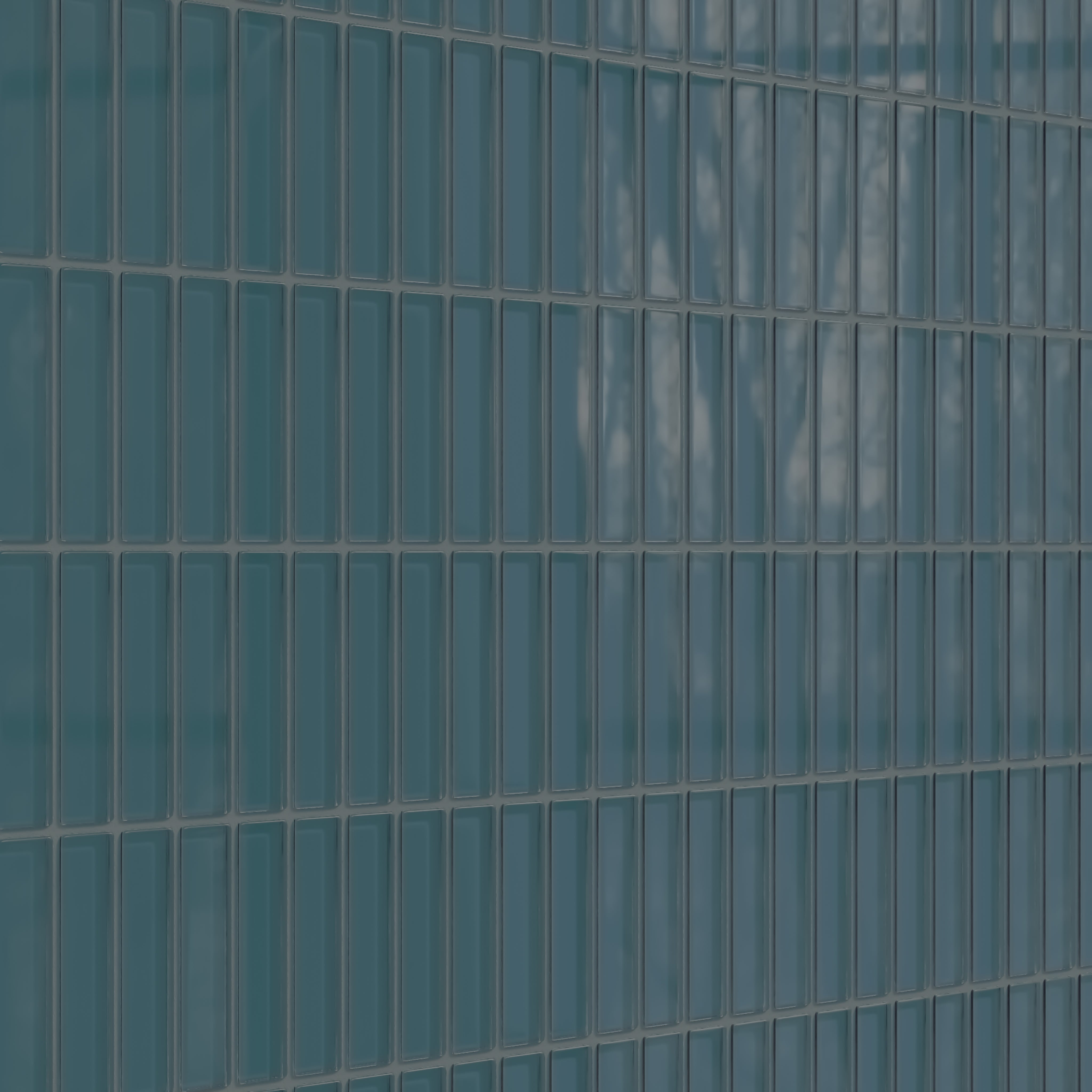 1x4 Straight Set Sheeted Glass Mosaic Tile in Magpie Gloss