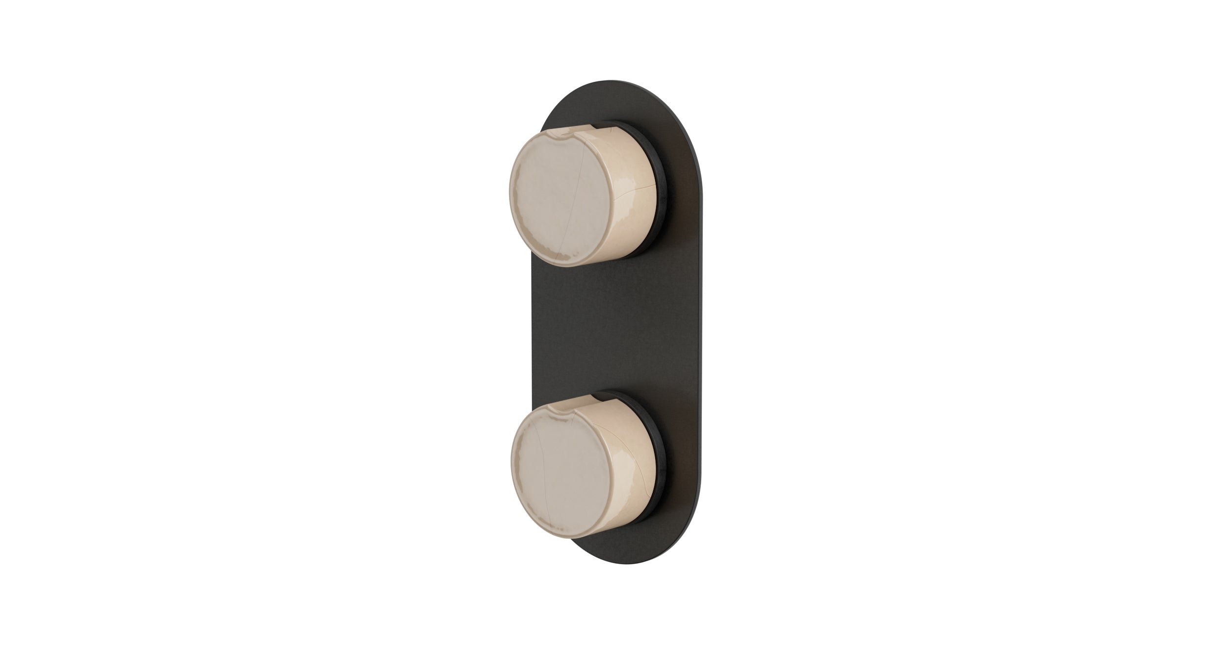 Foundry Two Handle Wall Mount Shower Trim with Groove Ceramic Knob Handles in Blackened Nickel