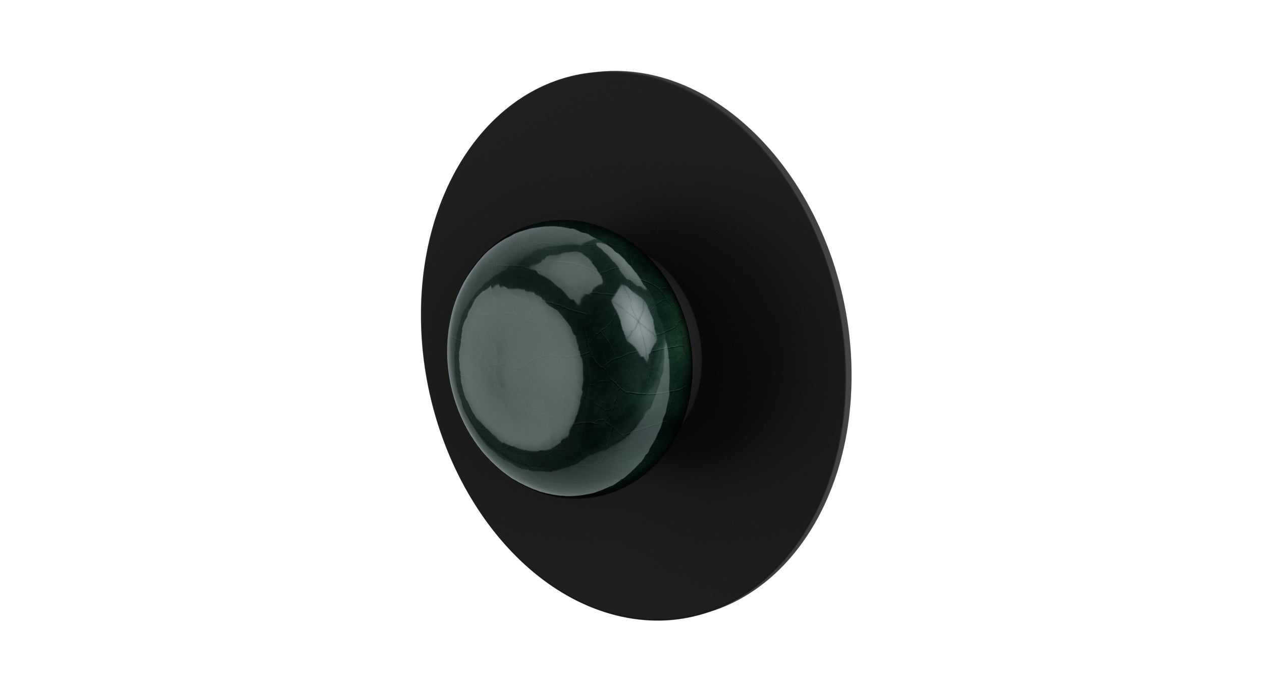 Foundry One Handle Wall Mount Shower Trim with Pebble Ceramic Knob Handle in Matte Black