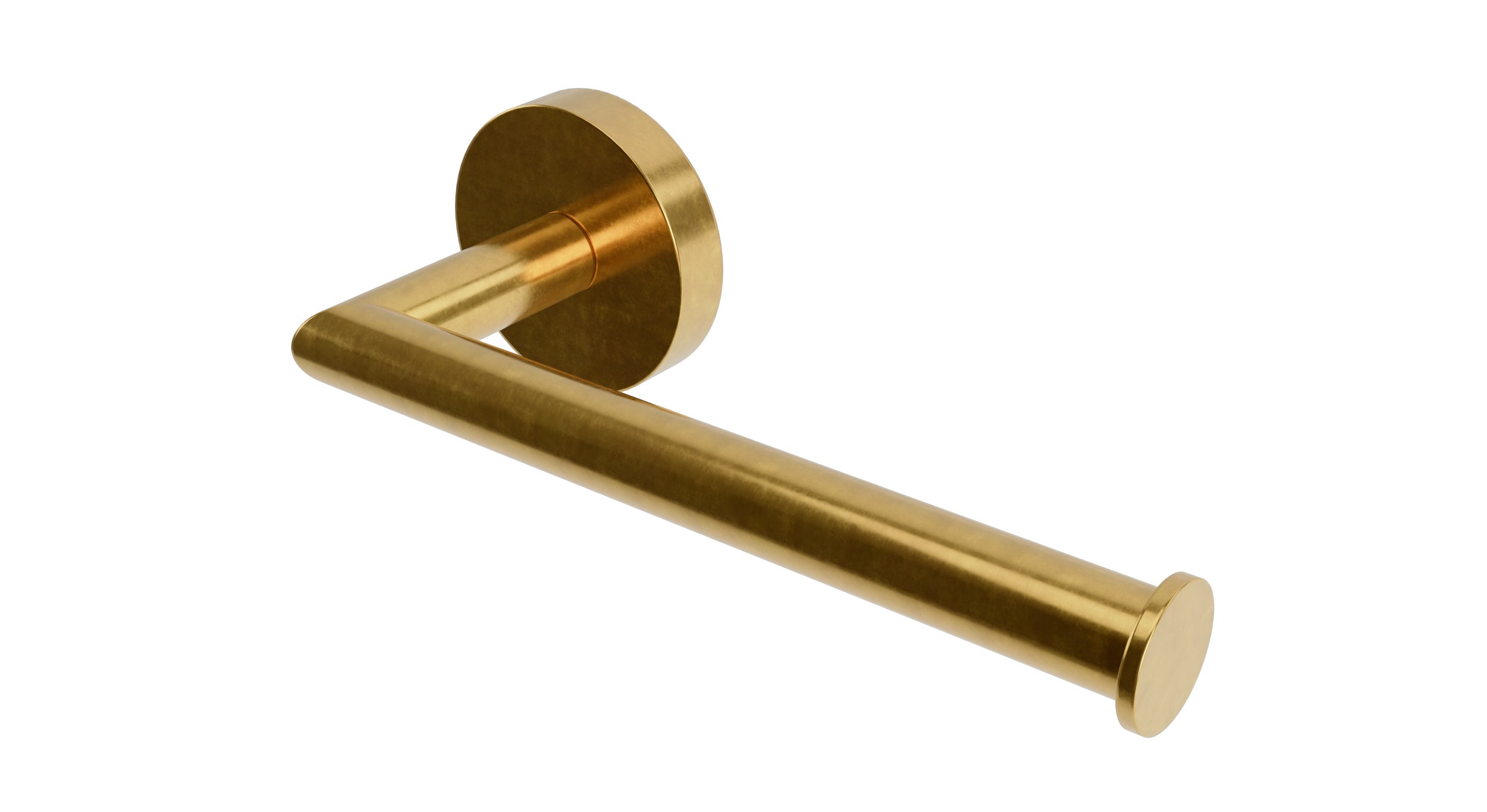 Contour Single Post Paper Holder in French Brass