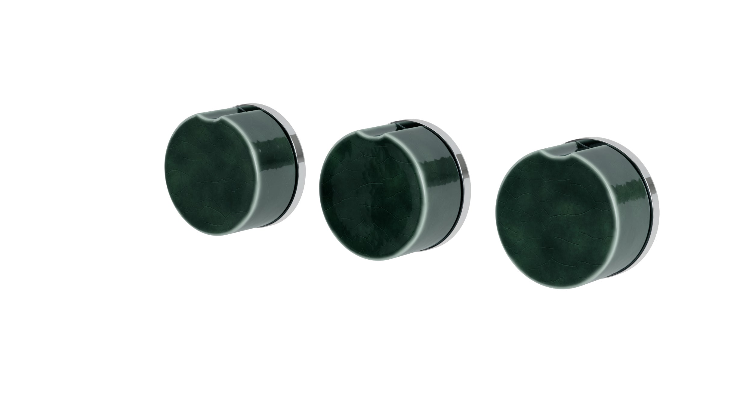 Foundry Three Handle Wall Mount Bath Trim with Diverter/Volume Control and Groove Ceramic Knob Handles in Polished Chrome