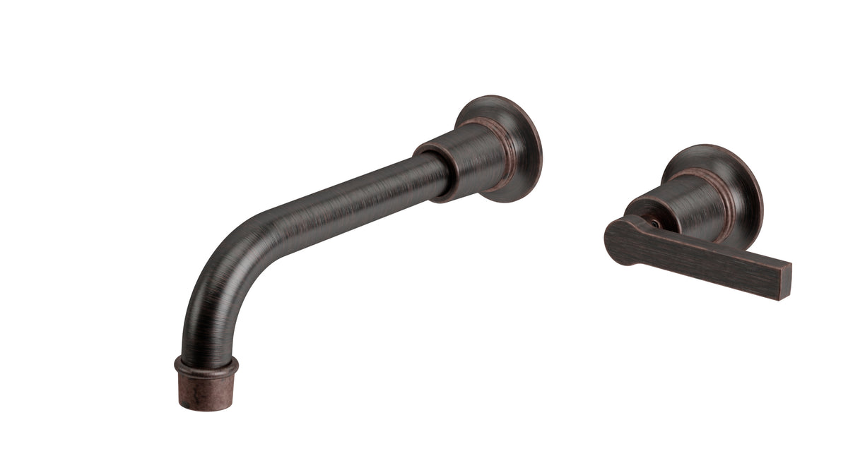 Emerson One Handle Wall Mount 8.25" Lavatory Faucet with Classic Lever Handle in Antique Bronze