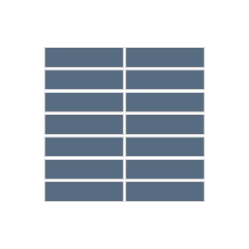 1x4 Straight Set Sheeted Original Ceramic Mosaic Tile in Slate Blue Matte