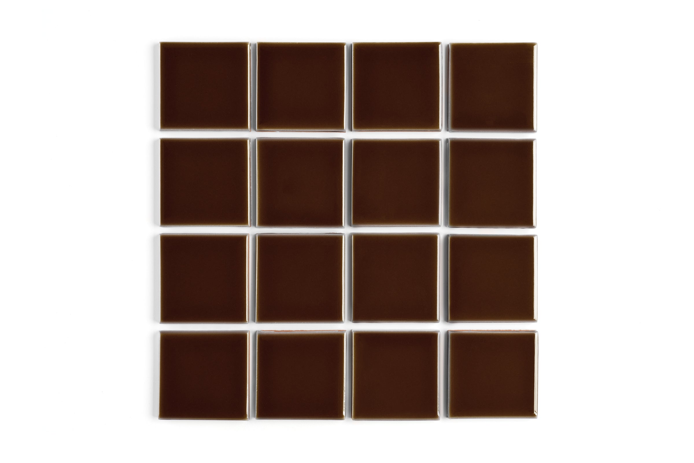 3x3 Straight Set Sheeted Original Ceramic Mosaic Tile in Garnet Gloss