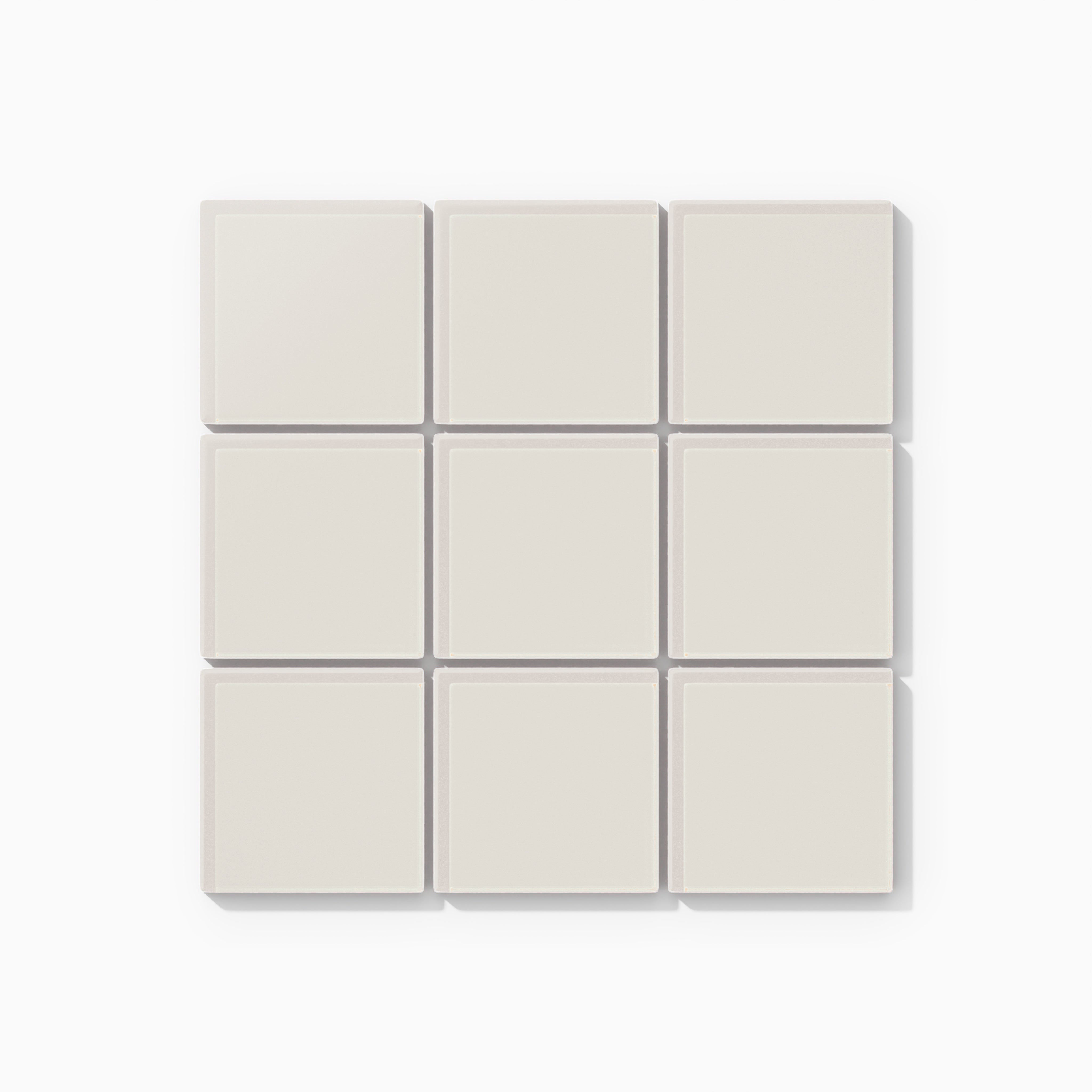 3x3 Straight Set Sheeted Glass Mosaic Tile in Dove Matte