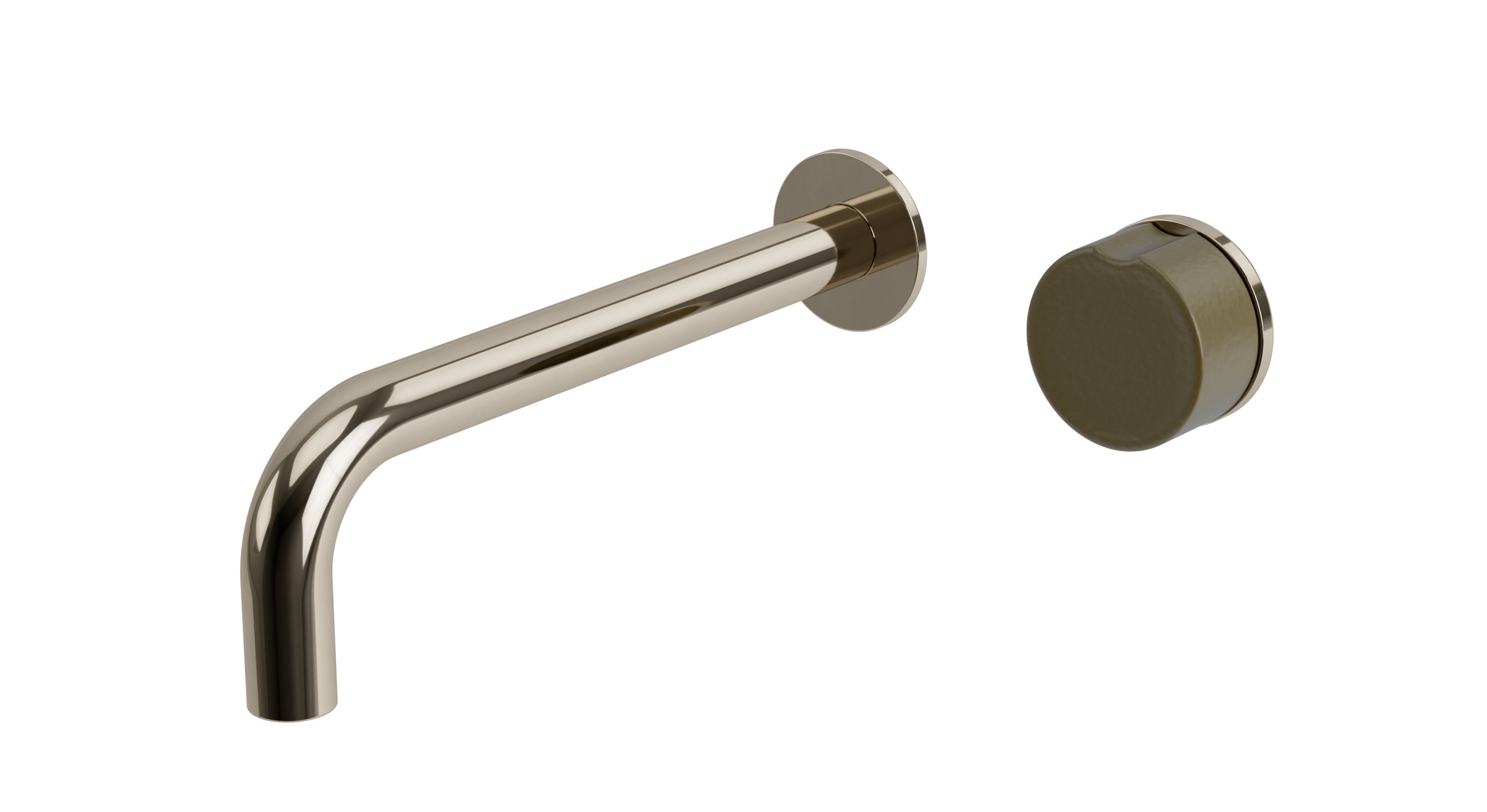 Foundry One Handle Wall Mount 7.5" Lavatory Faucet with Groove Ceramic Knob Handle in Polished Nickel