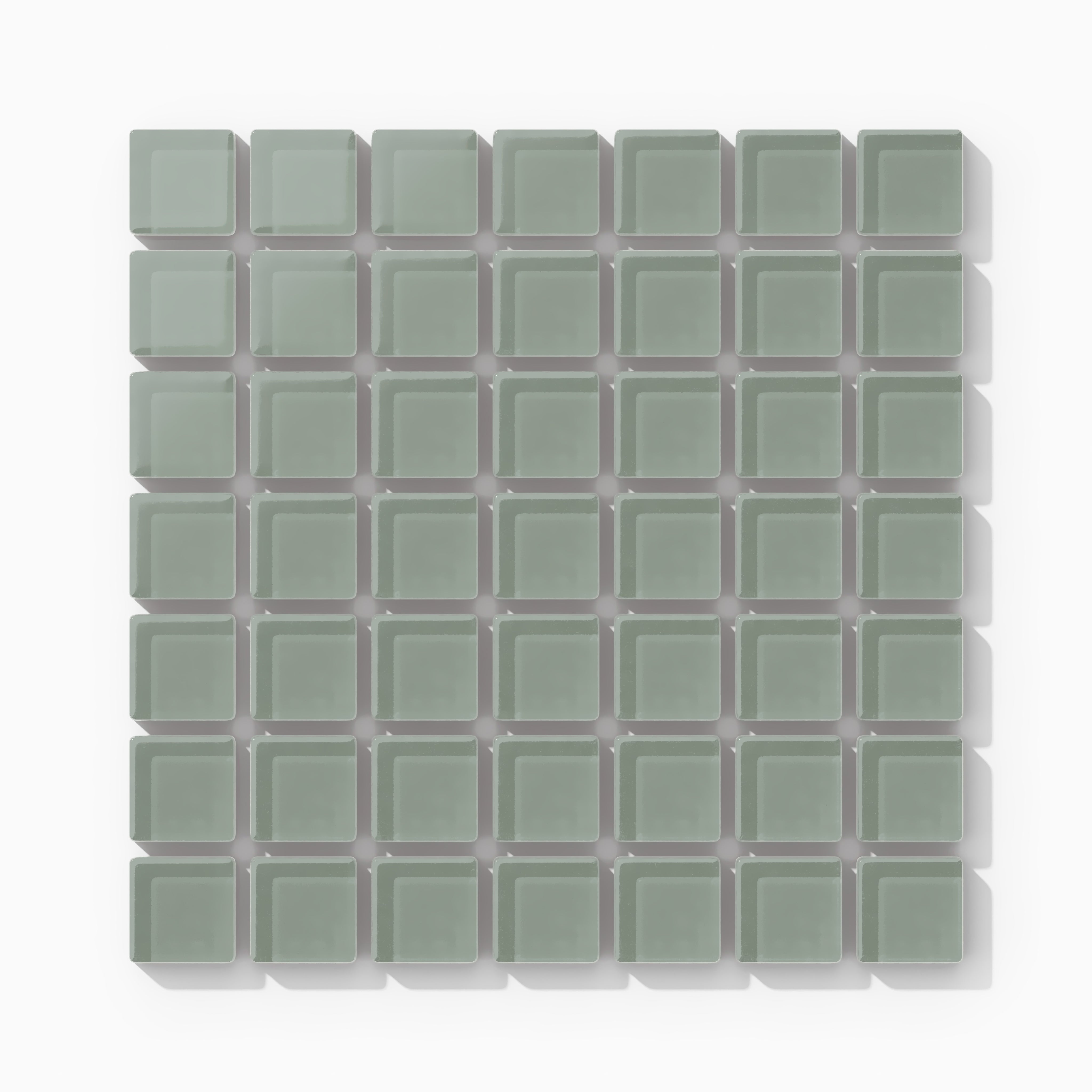 1x1 Straight Set Sheeted Glass Mosaic Tile in Hummingbird Matte