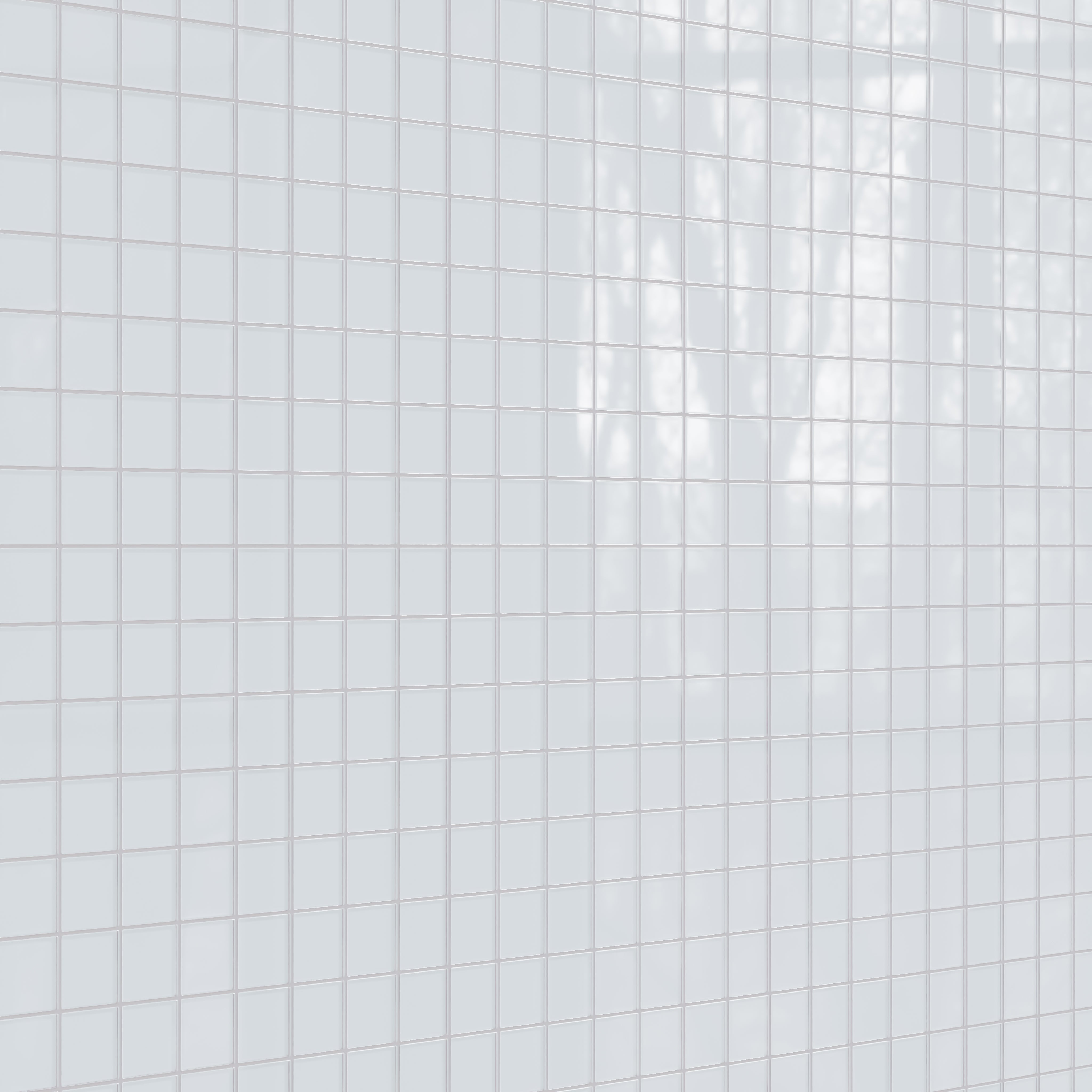3x3 Straight Set Sheeted Glass Mosaic Tile in Snowy Owl Gloss