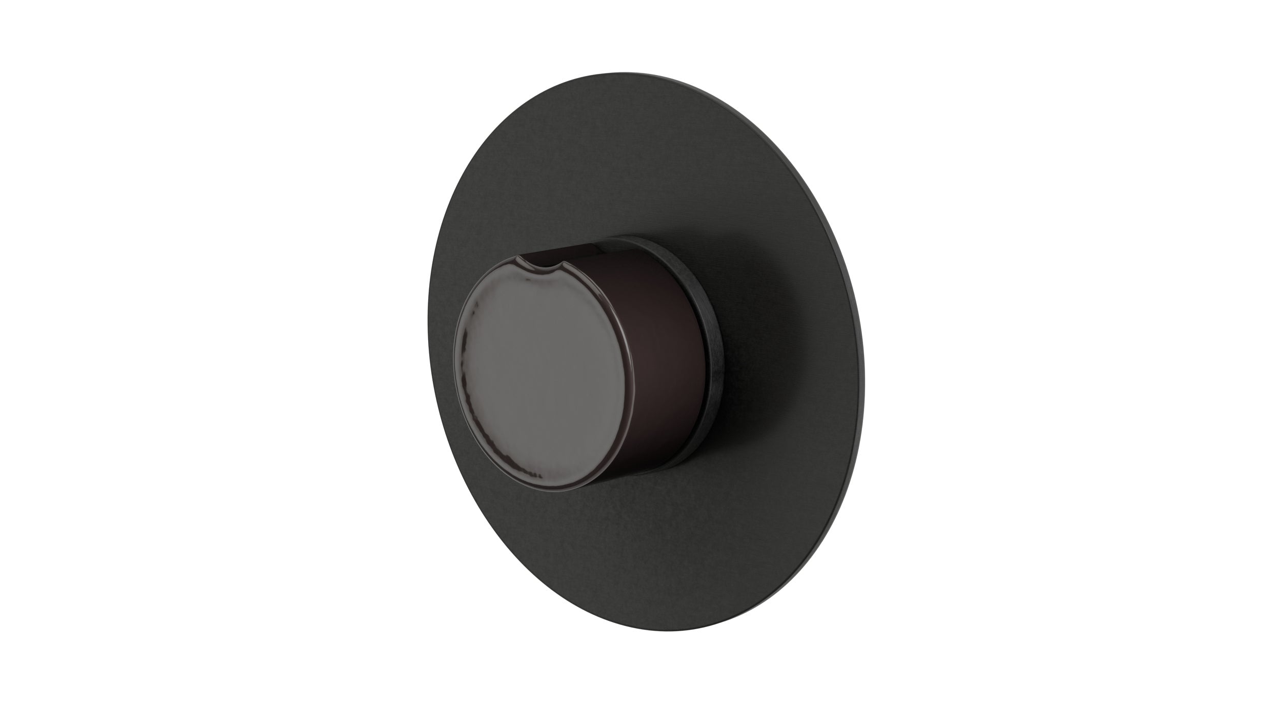 Foundry One Handle Wall Mount Shower Trim with Groove Ceramic Knob Handle in Blackened Nickel