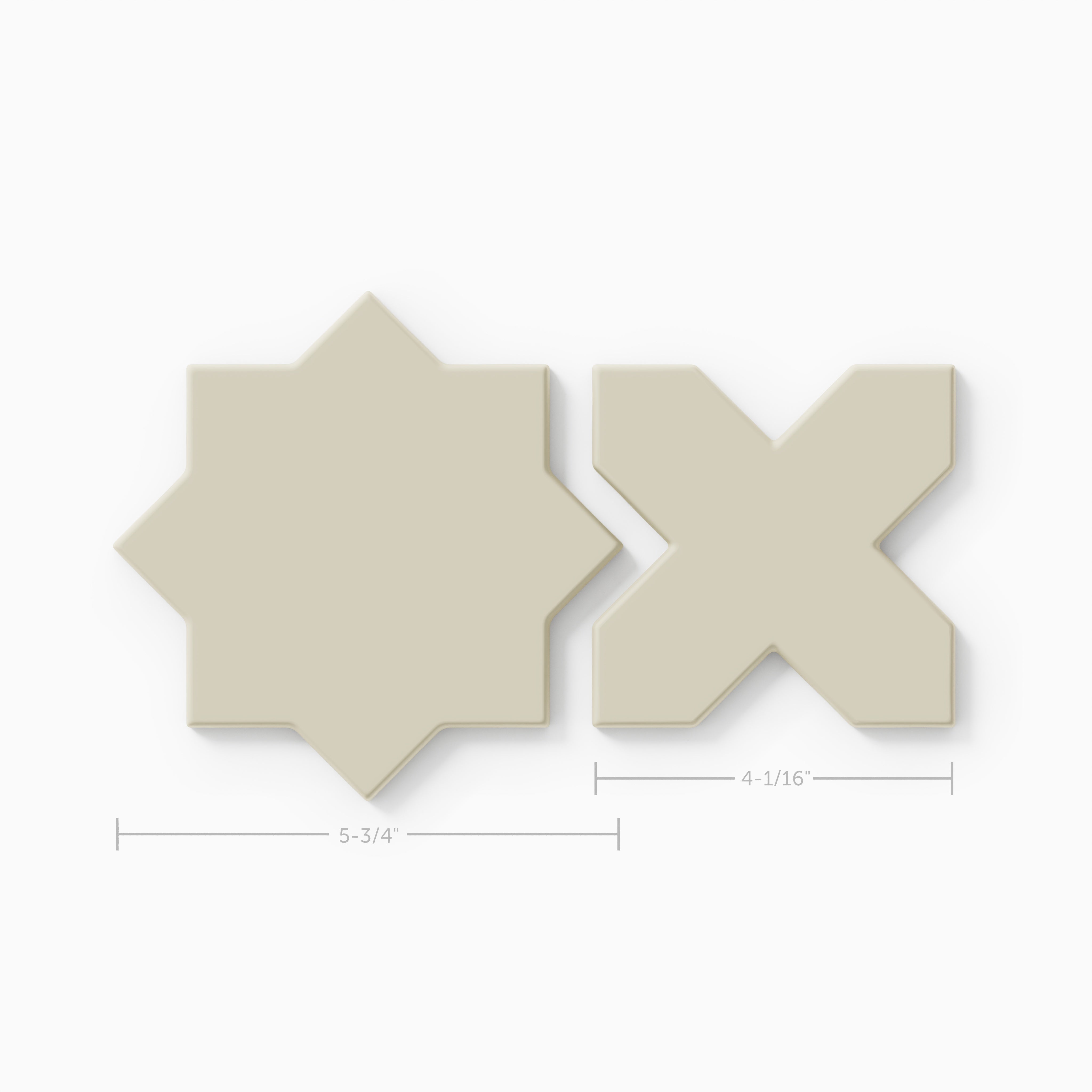 Mini Star & Cross Original Ceramic Tile in Dolomite Matte