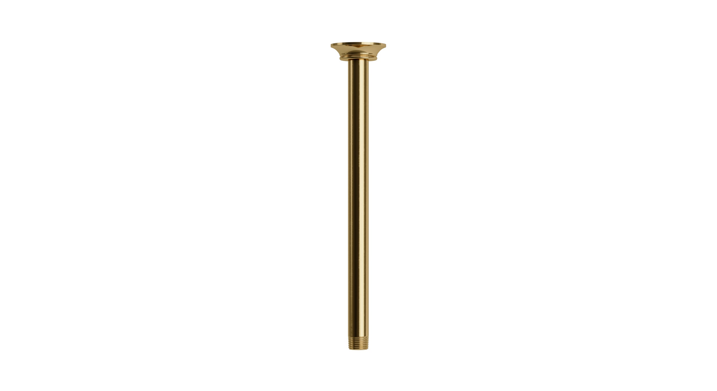 Emerson 12" Straight Shower Arm with Flange in Uncoated Polished Brass